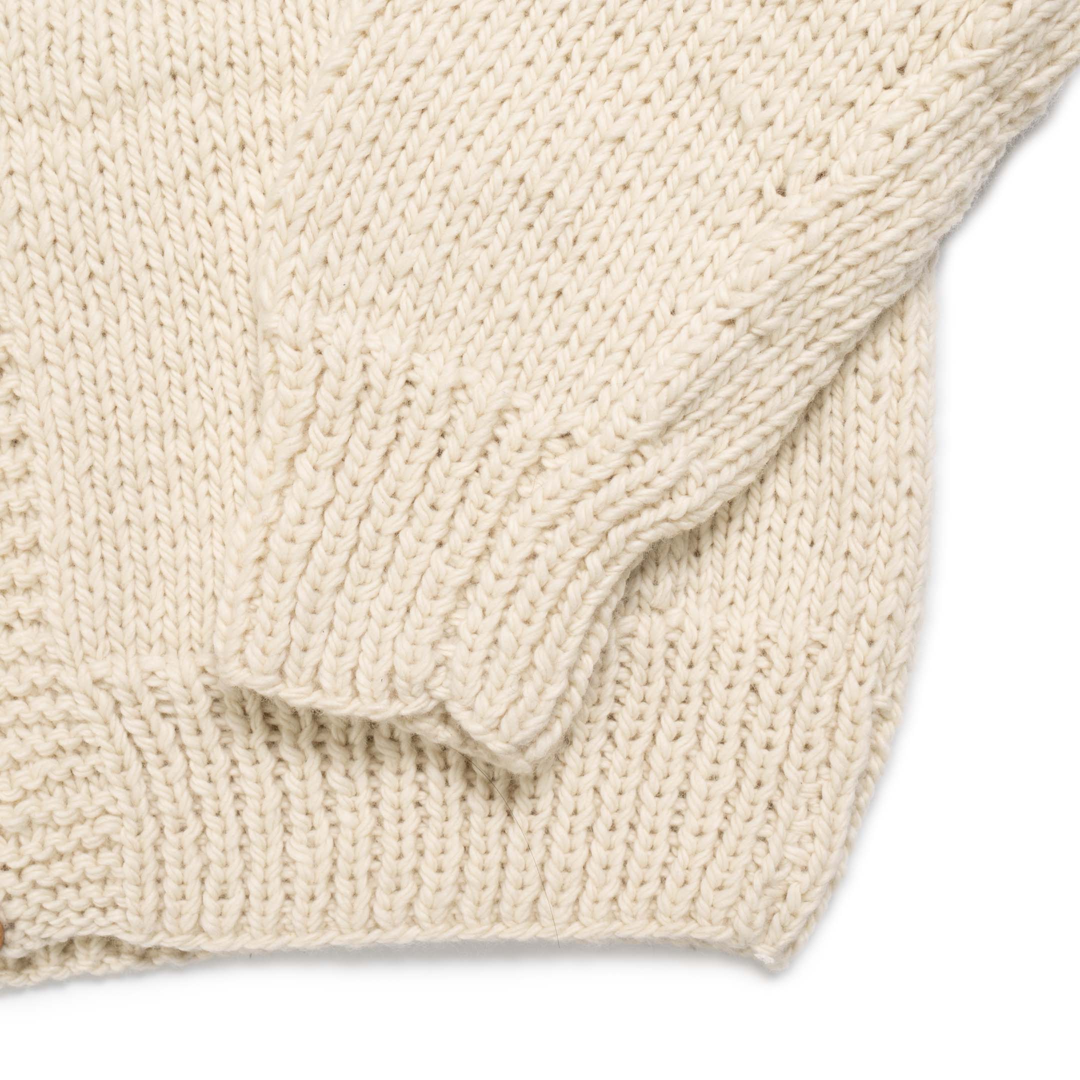 Chamula Shawl Collar Loop Button Cardigan Ivory - Image 6