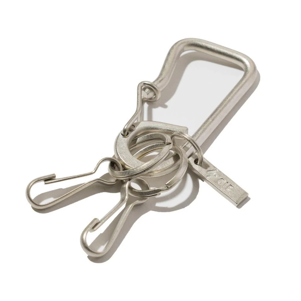 CIE Brass Key Fob - Carabiner Type - Nickel - Image 2