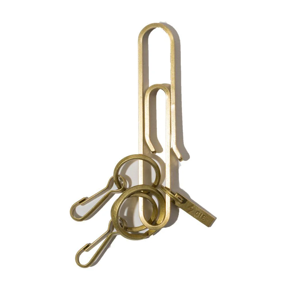 CIE Brass Key Fob - Clip Type - Brass