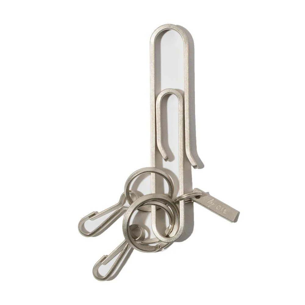 CIE Brass Key Fob - Clip Type - Nickel