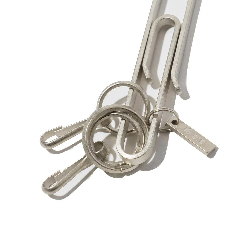 CIE Brass Key Fob - Clip Type - Nickel - Image 2