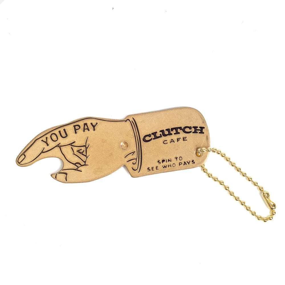 Clutch Cafe  "You Pay" Key Fob Spinner Black