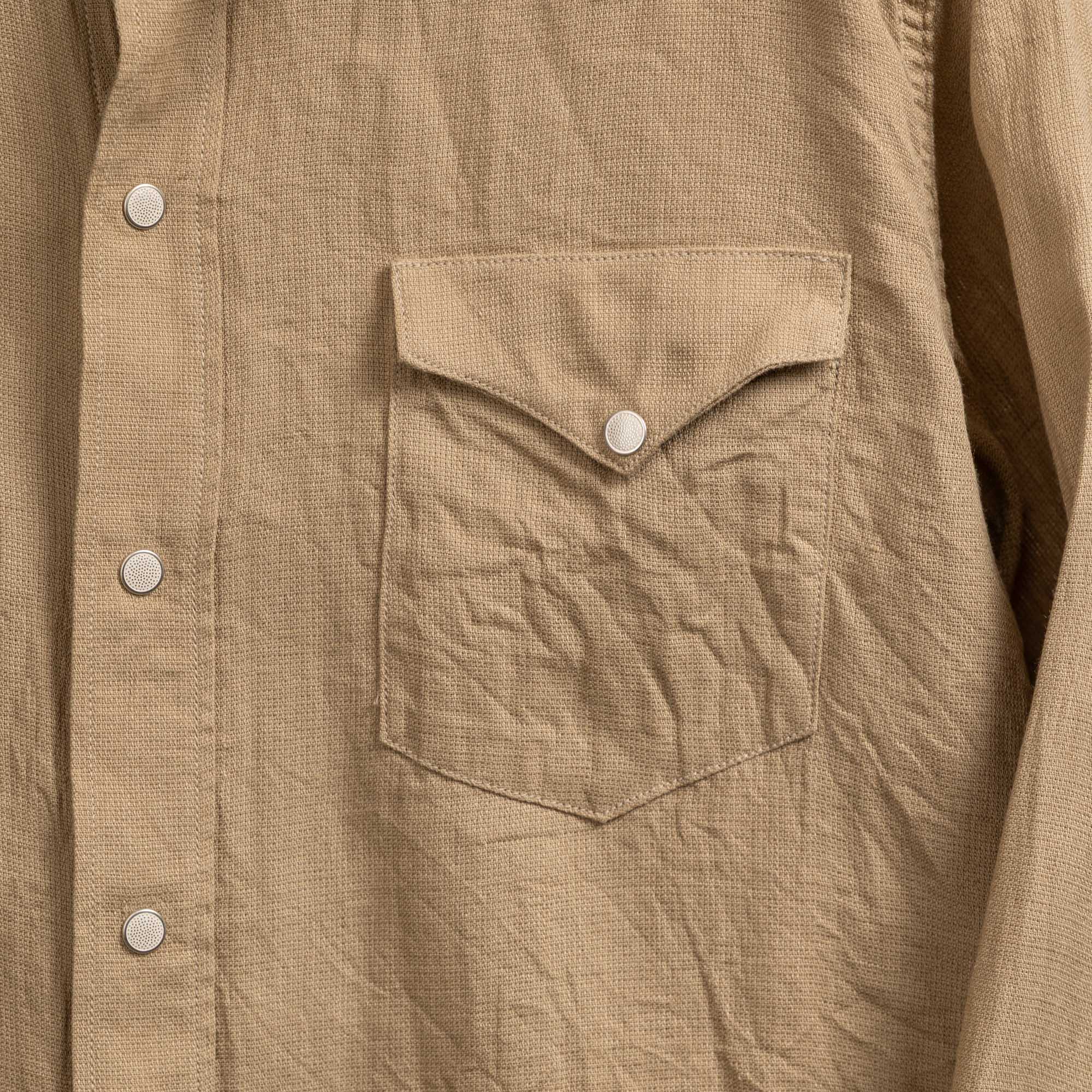 Coherence Abiquiu Western Shirt Aerocloth Linen Beige - Image 3