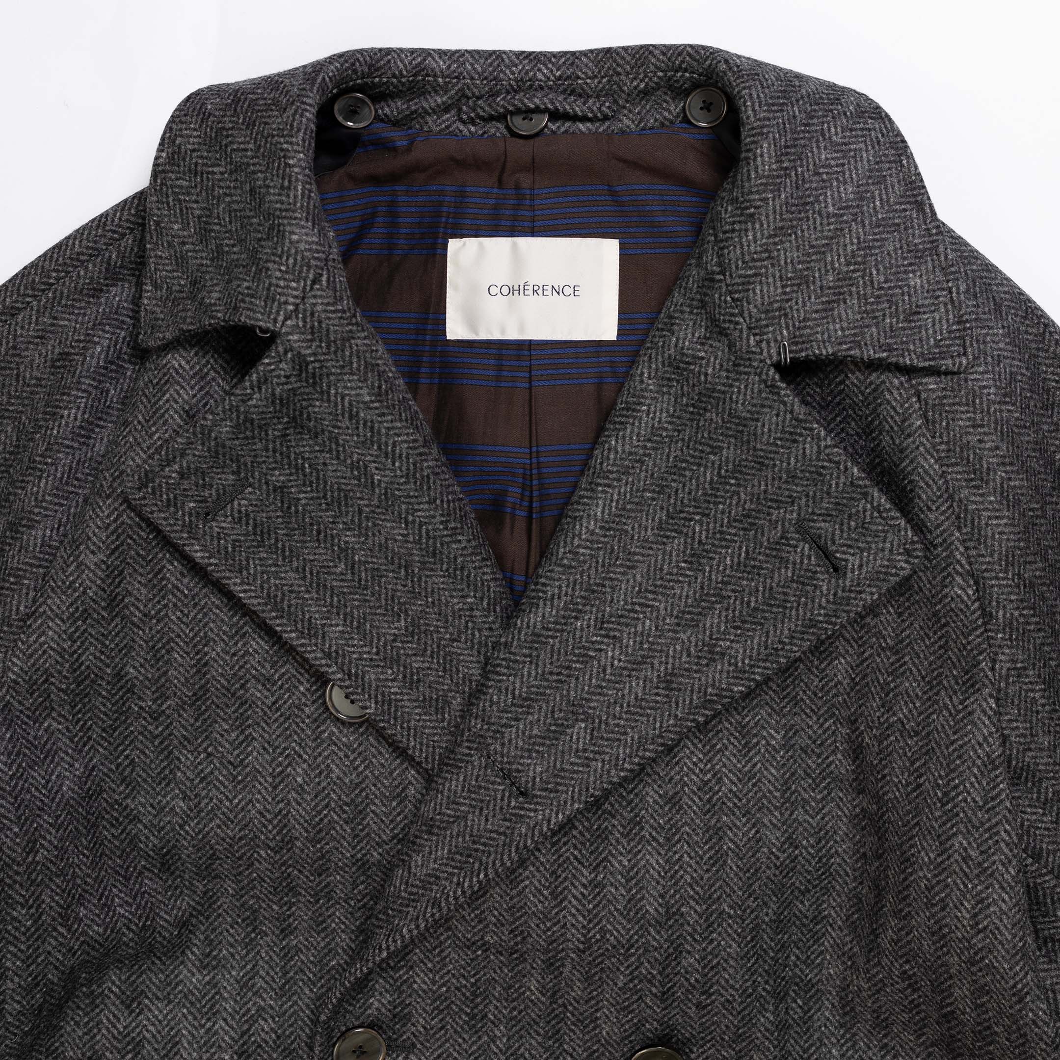 Coherence FouFou II Chevron Tweed Jersey Grey - Image 2