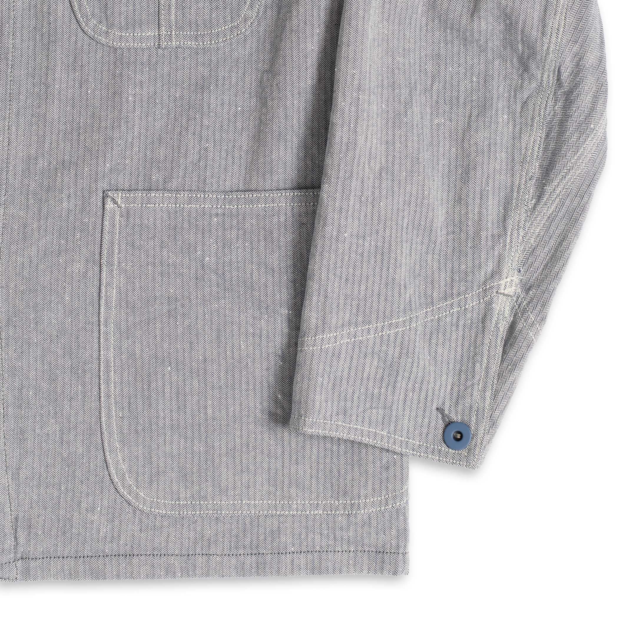 Coherence Jackson Linen/Cotton Chevron Blue - Image 4