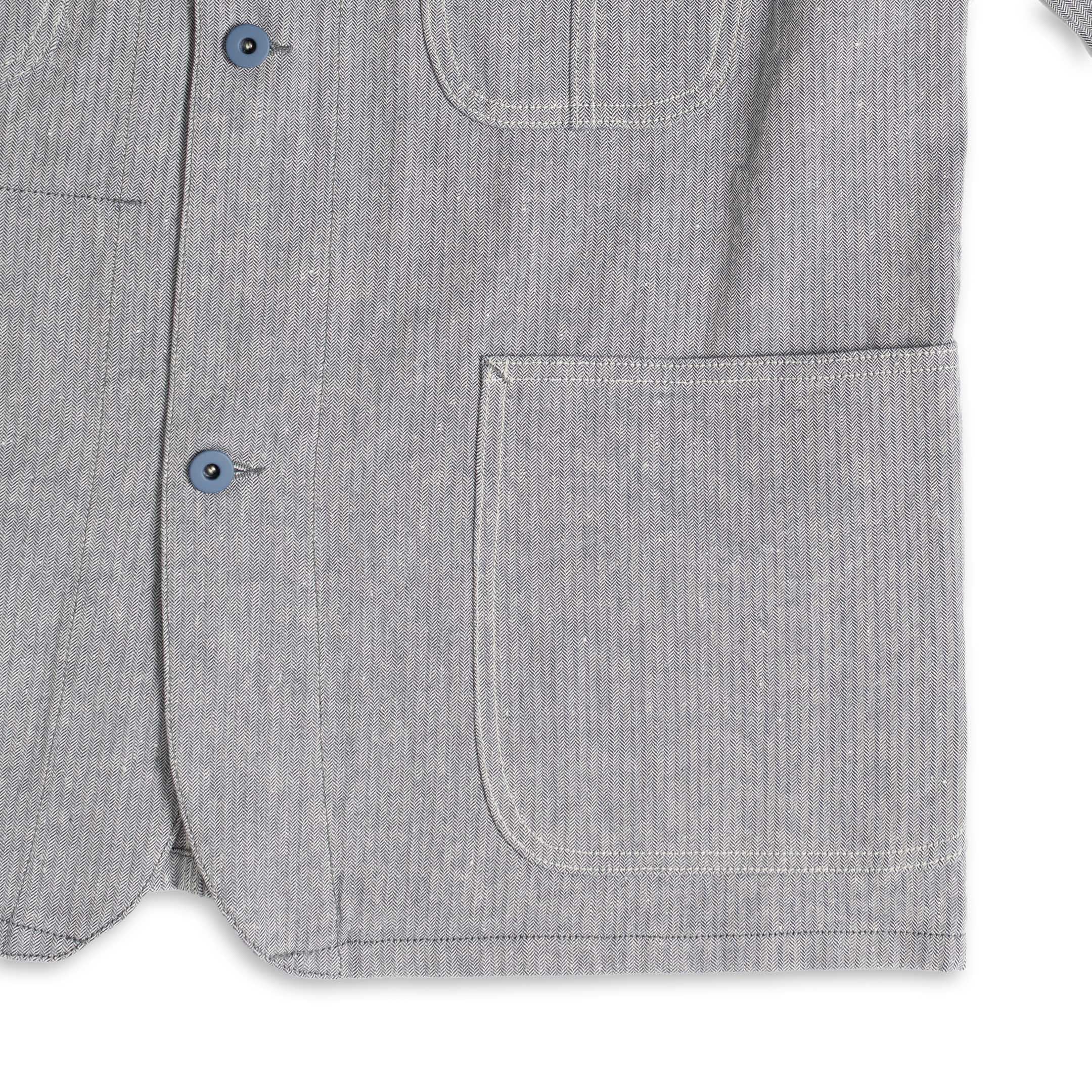 Coherence Jackson Linen/Cotton Chevron Blue - Image 5