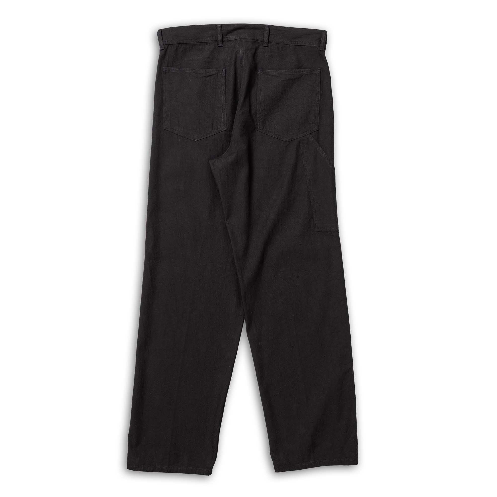 Coherence Paul Trousers Linen/Cotton Chevron Black - Image 2