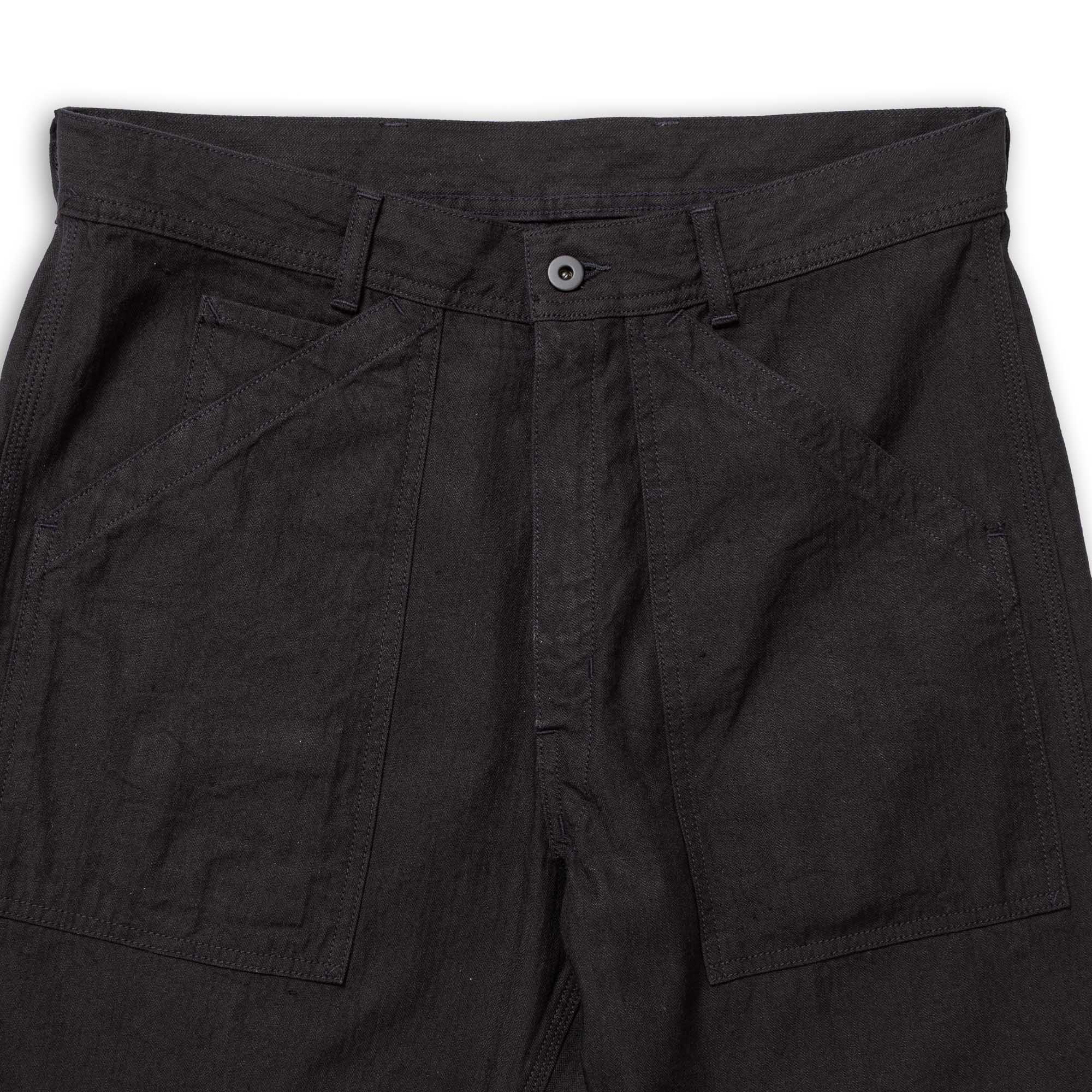 Coherence Paul Trousers Linen/Cotton Chevron Black - Image 3