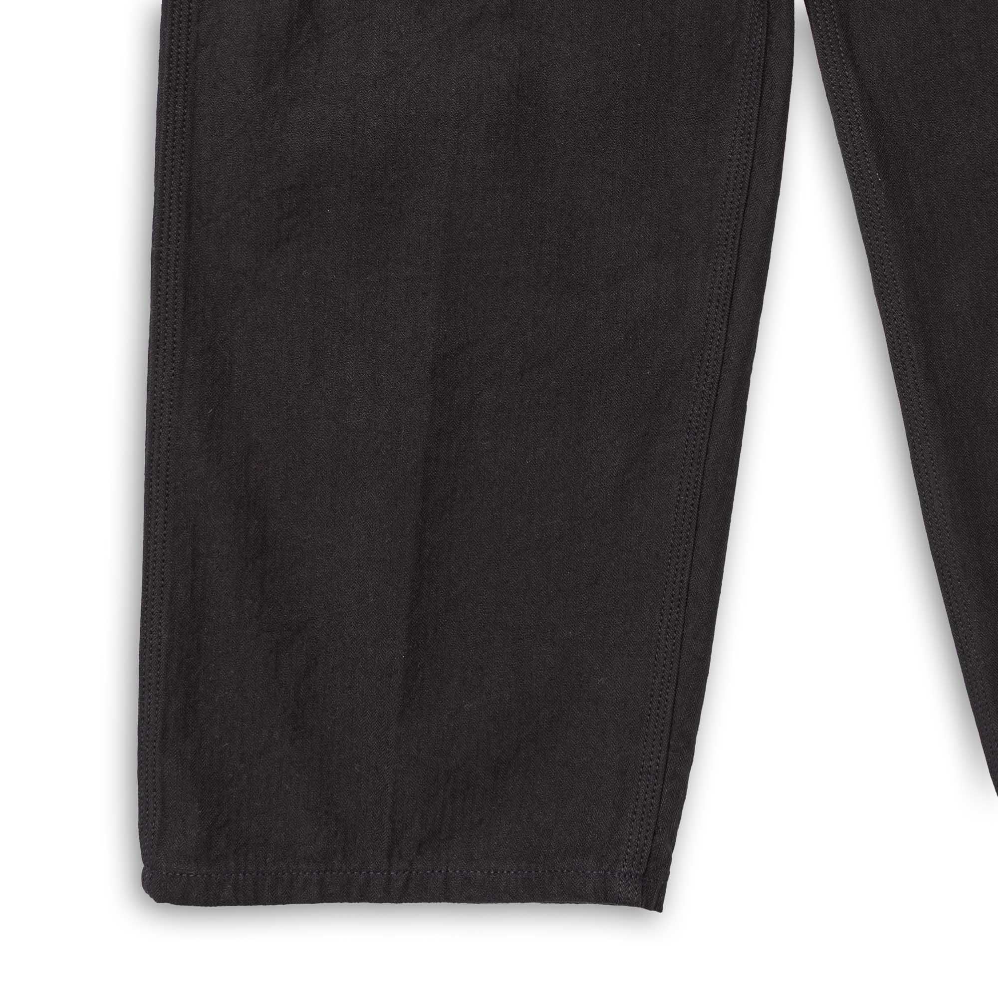 Coherence Paul Trousers Linen/Cotton Chevron Black - Image 4