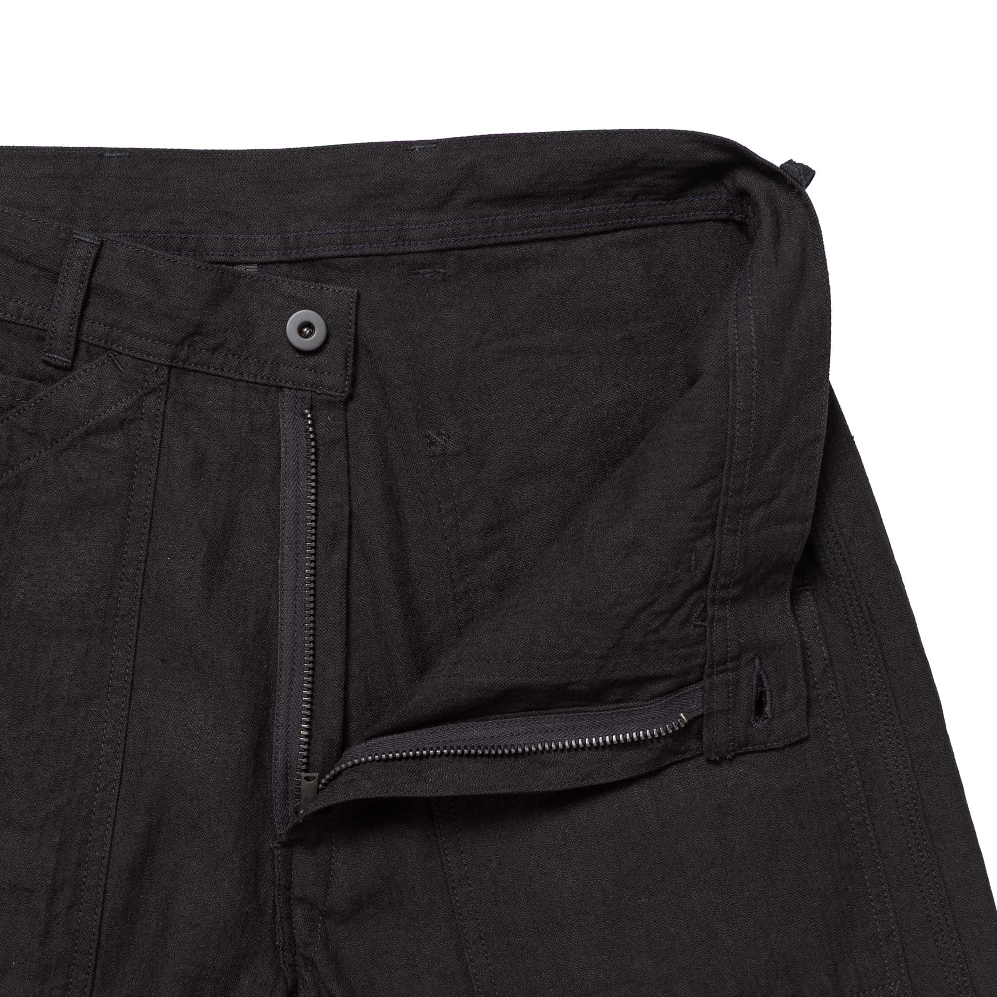 Coherence Paul Trousers Linen/Cotton Chevron Black - Image 6