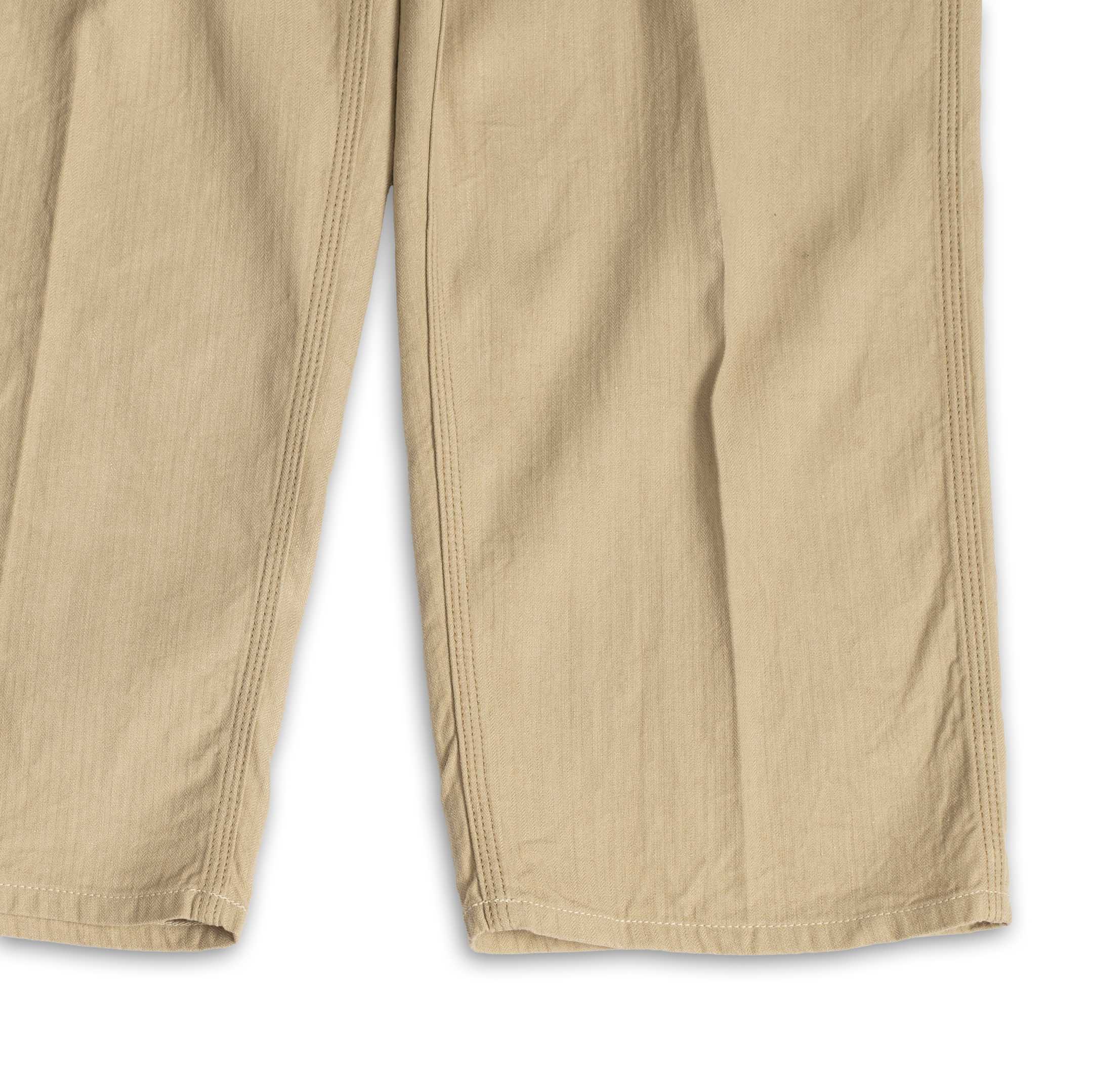 Coherence Paul Trousers Linen/Cotton Chevron Ivory - Image 3