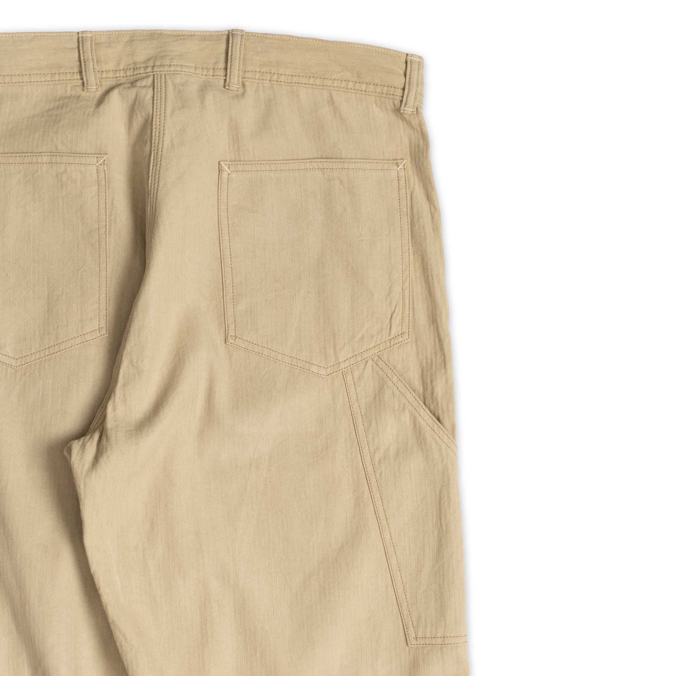 Coherence Paul Trousers Linen/Cotton Chevron Ivory - Image 4