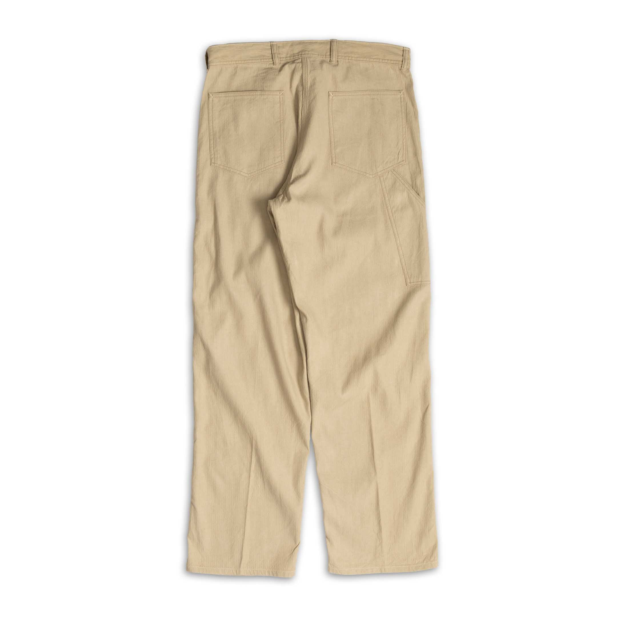 Coherence Paul Trousers Linen/Cotton Chevron Ivory - Image 5