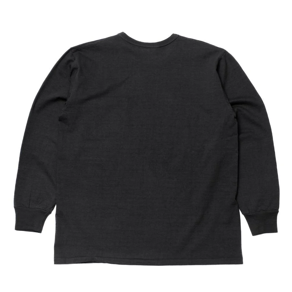 Allevol Heavy Duty Crew Neck Square Pocket L/S T-shirt Black - Image 3