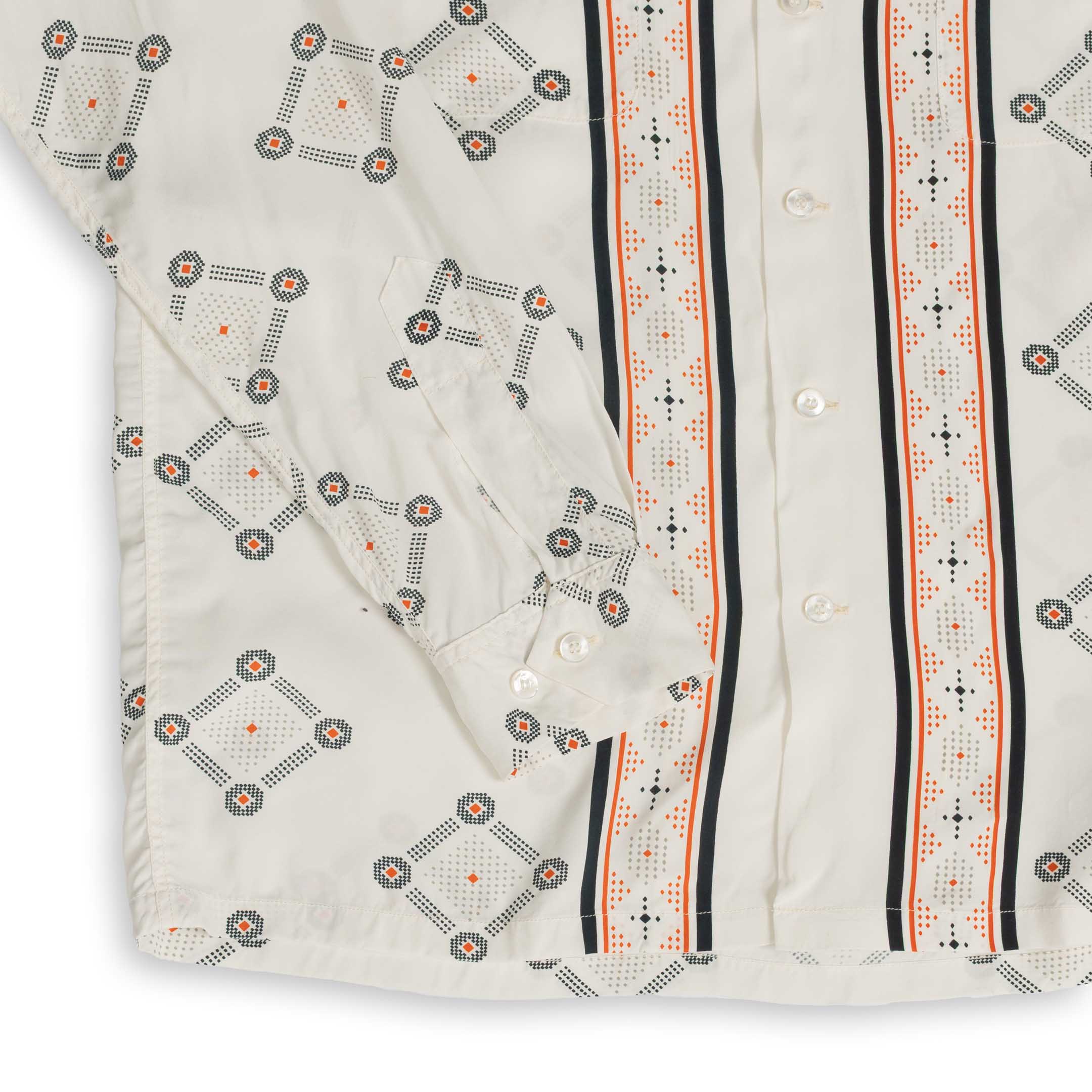 Duke Kahanamoku L/S Westcoast Pattern Hawaiian Shirt Off White - Image 5