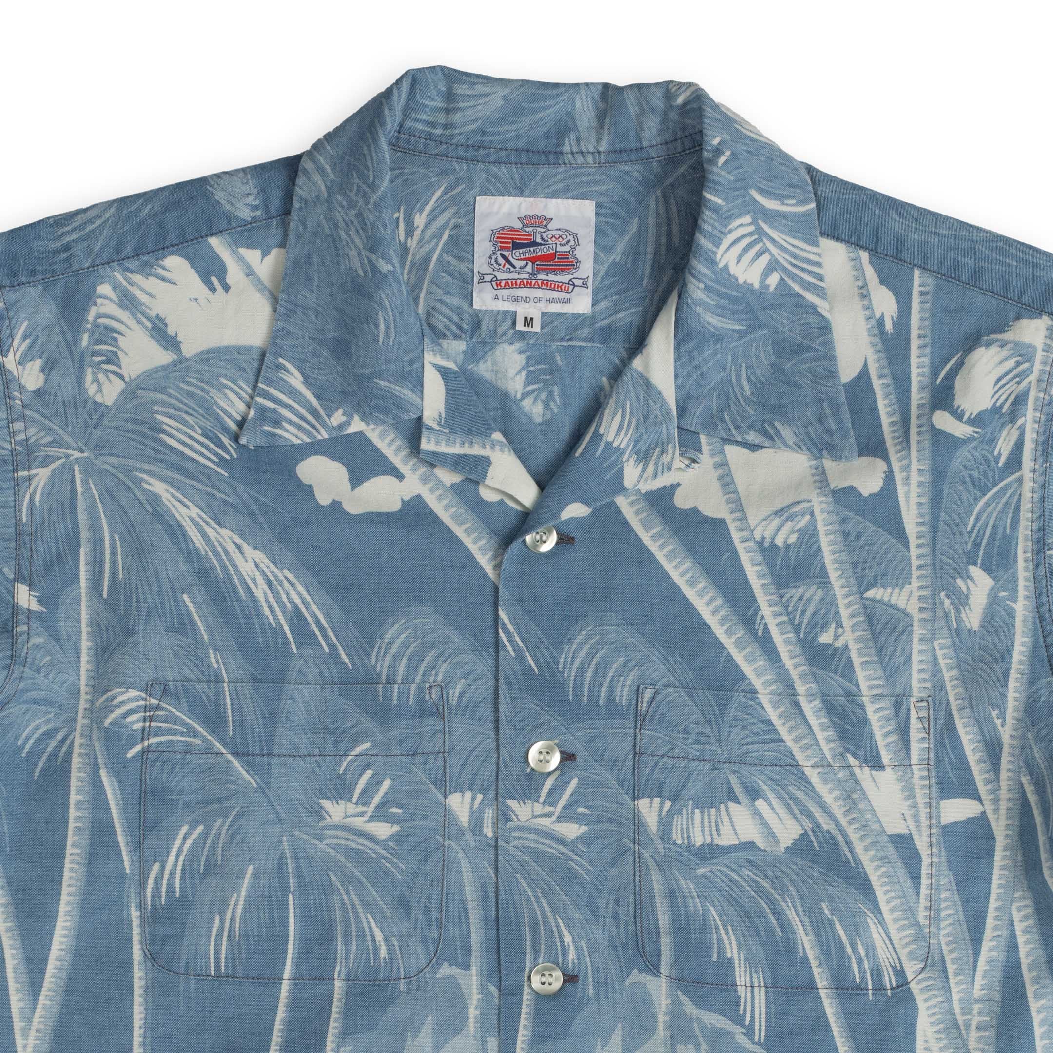 Duke Kahanamoku S/S Coconuts Palms & Diamonds Blue - Image 3