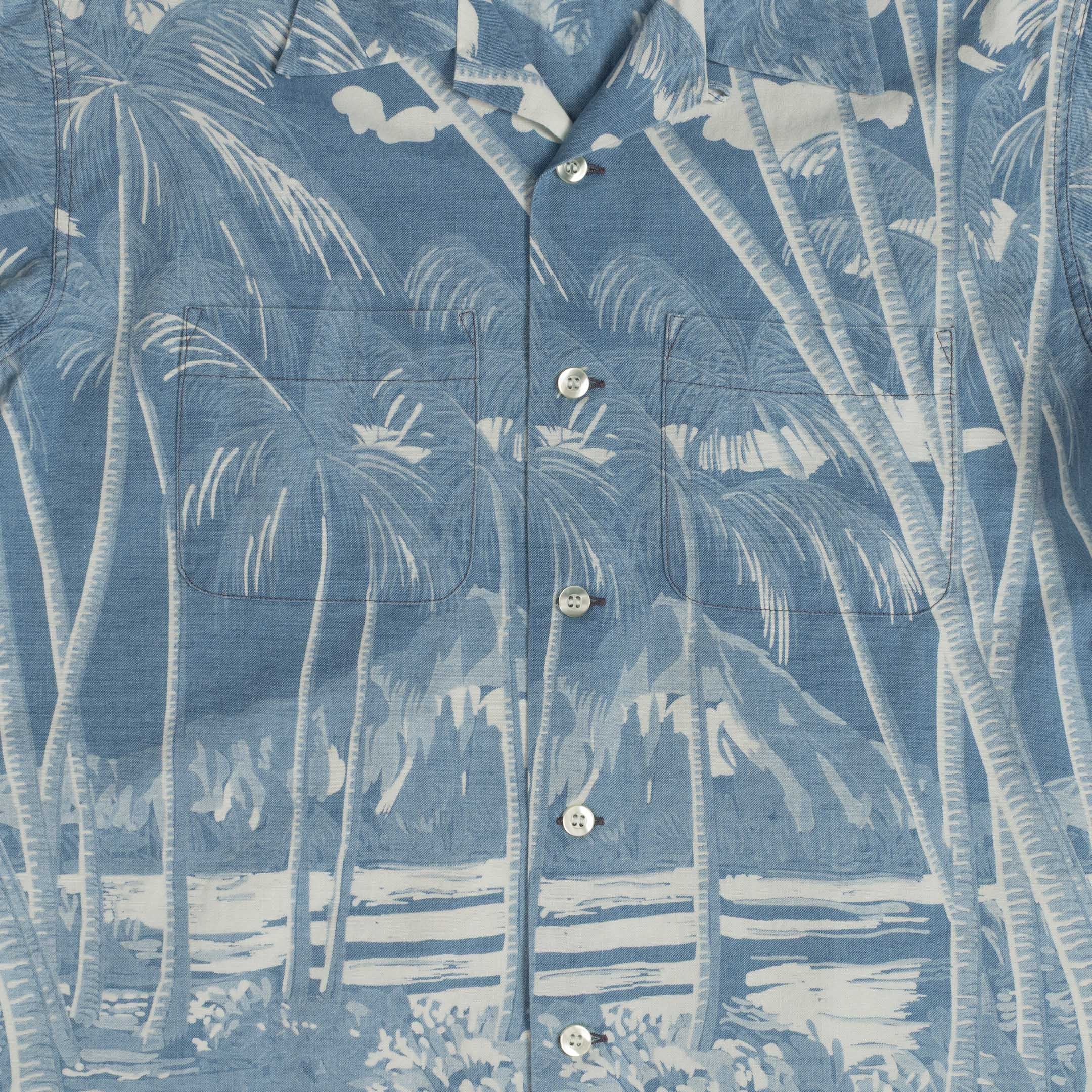 Duke Kahanamoku S/S Coconuts Palms & Diamonds Blue - Image 4