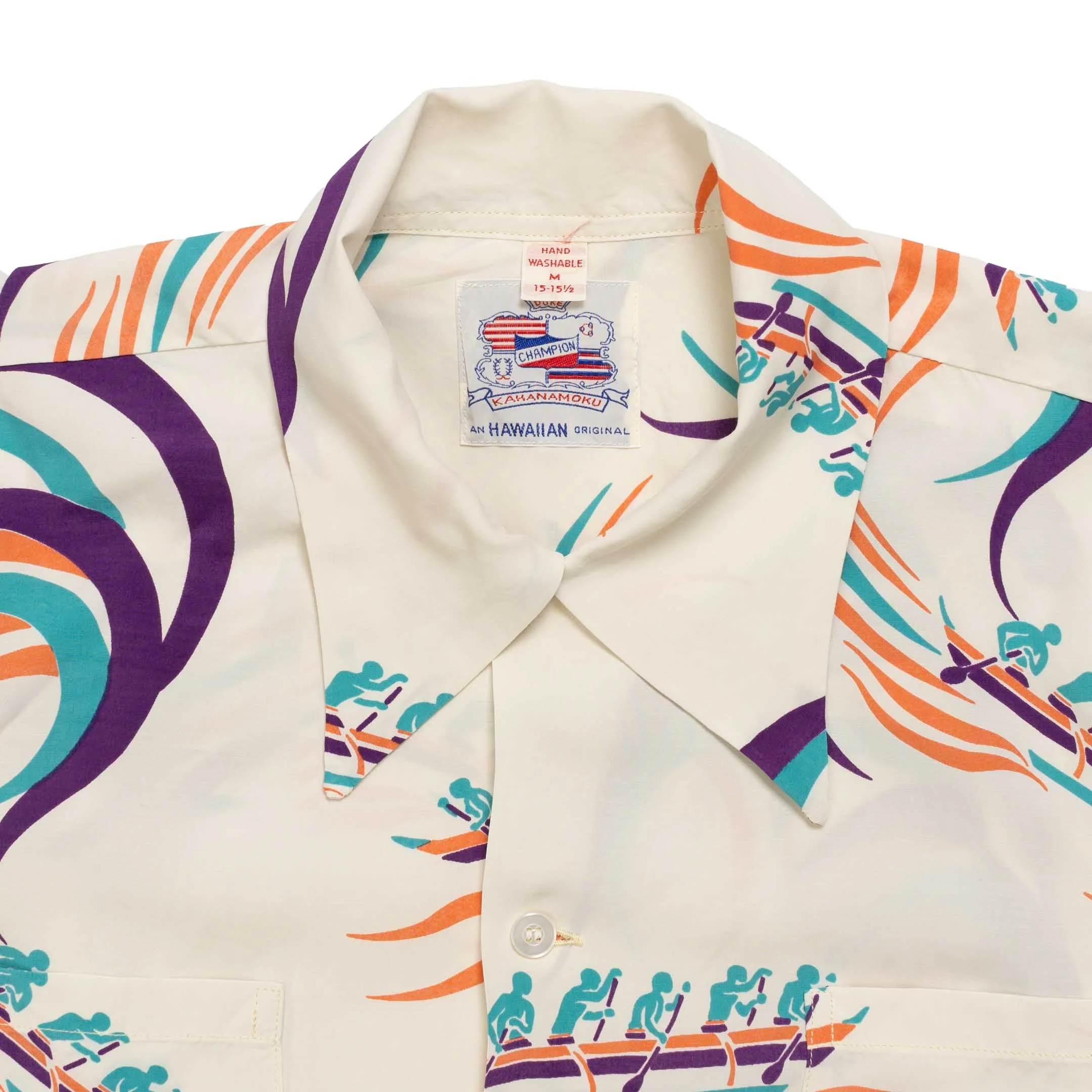Duke Kahanamoku Special Edition 'Hawaiian Paddle' Hawaiian Shirt Ivory - Image 3