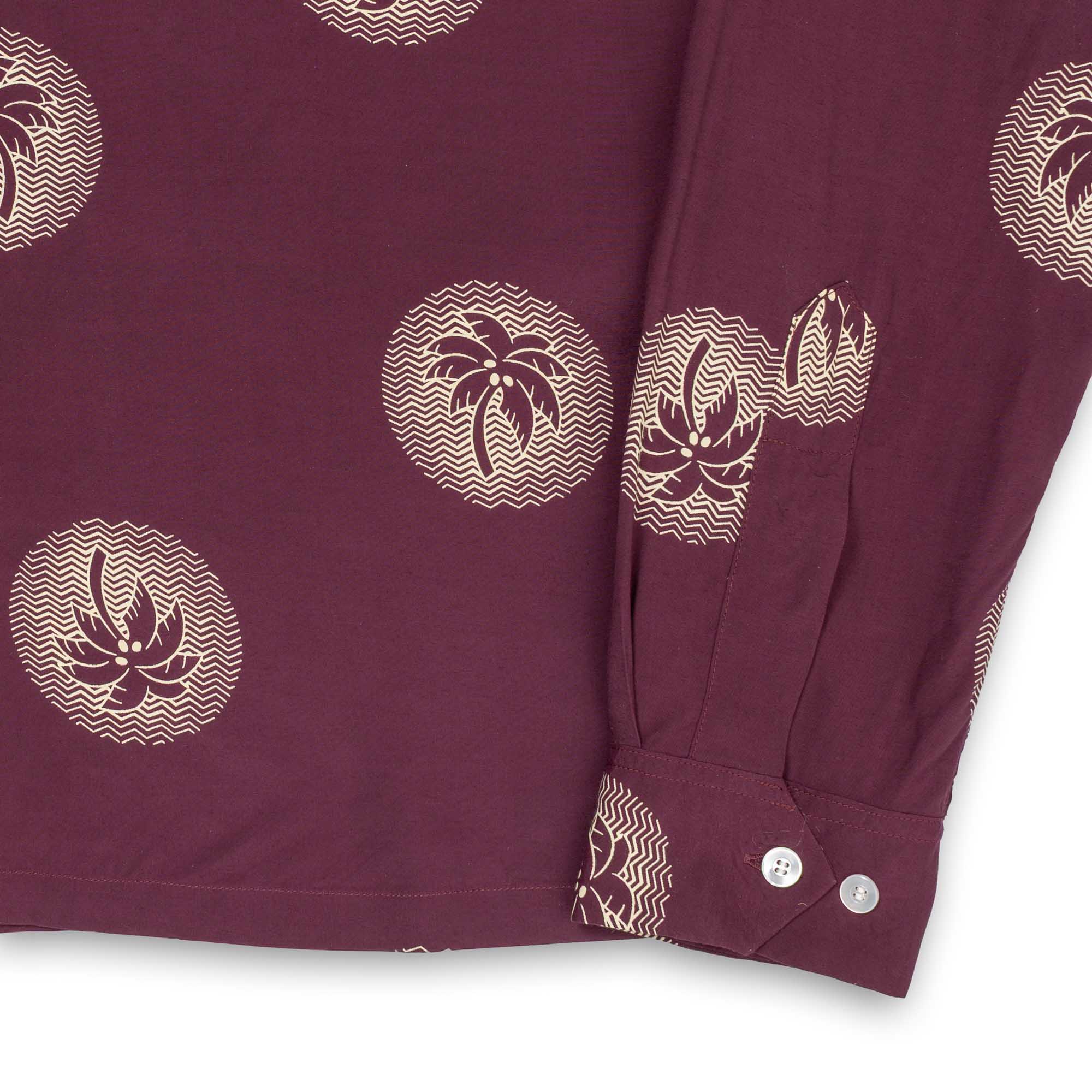 Duke Kahanamoku Special Edition 'Wondrous Palm Tree' L/S Burgundy - Image 4