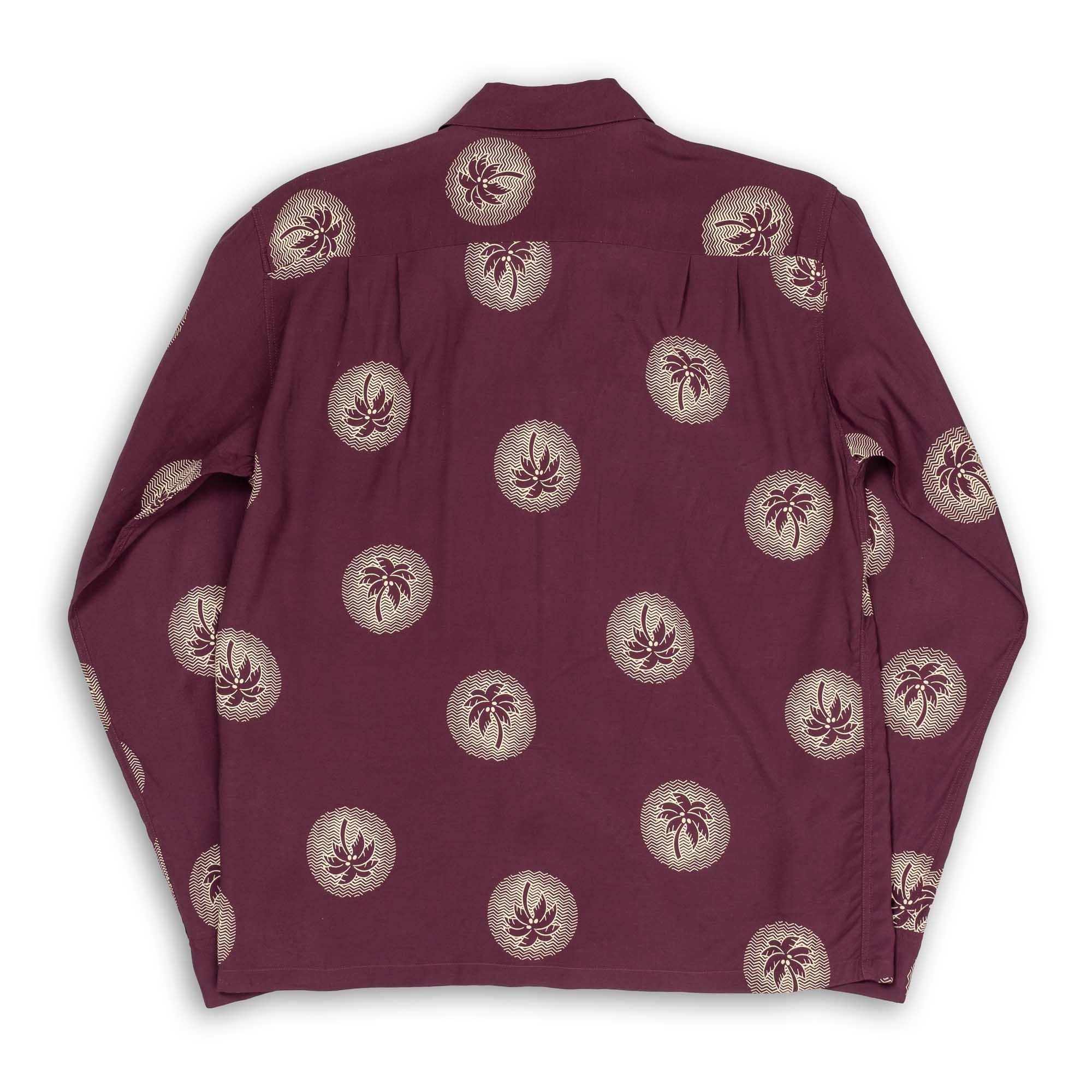 Duke Kahanamoku Special Edition 'Wondrous Palm Tree' L/S Burgundy - Image 5