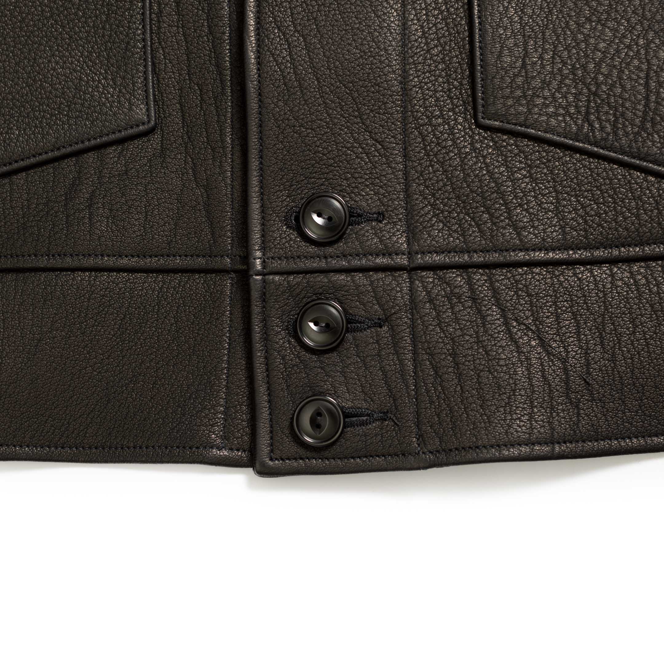 Fine Creek Leathers 'Joseph' Deerskin Leather Jacket Black - Image 6