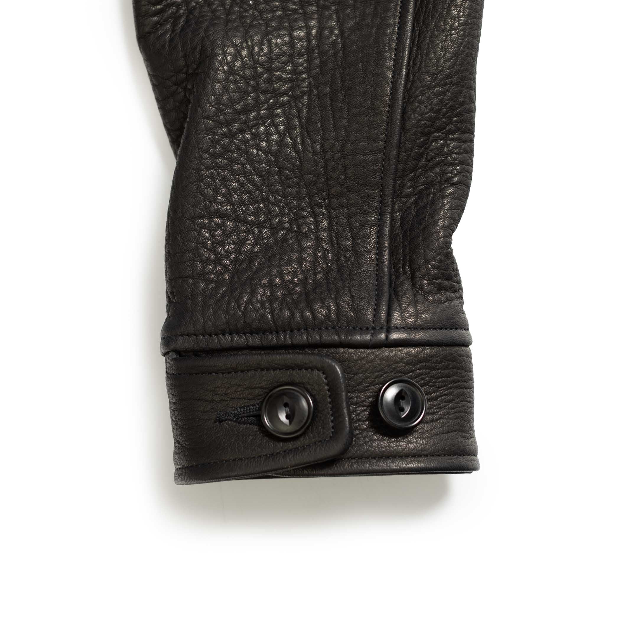 Fine Creek Leathers 'Joseph' Deerskin Leather Jacket Black - Image 7