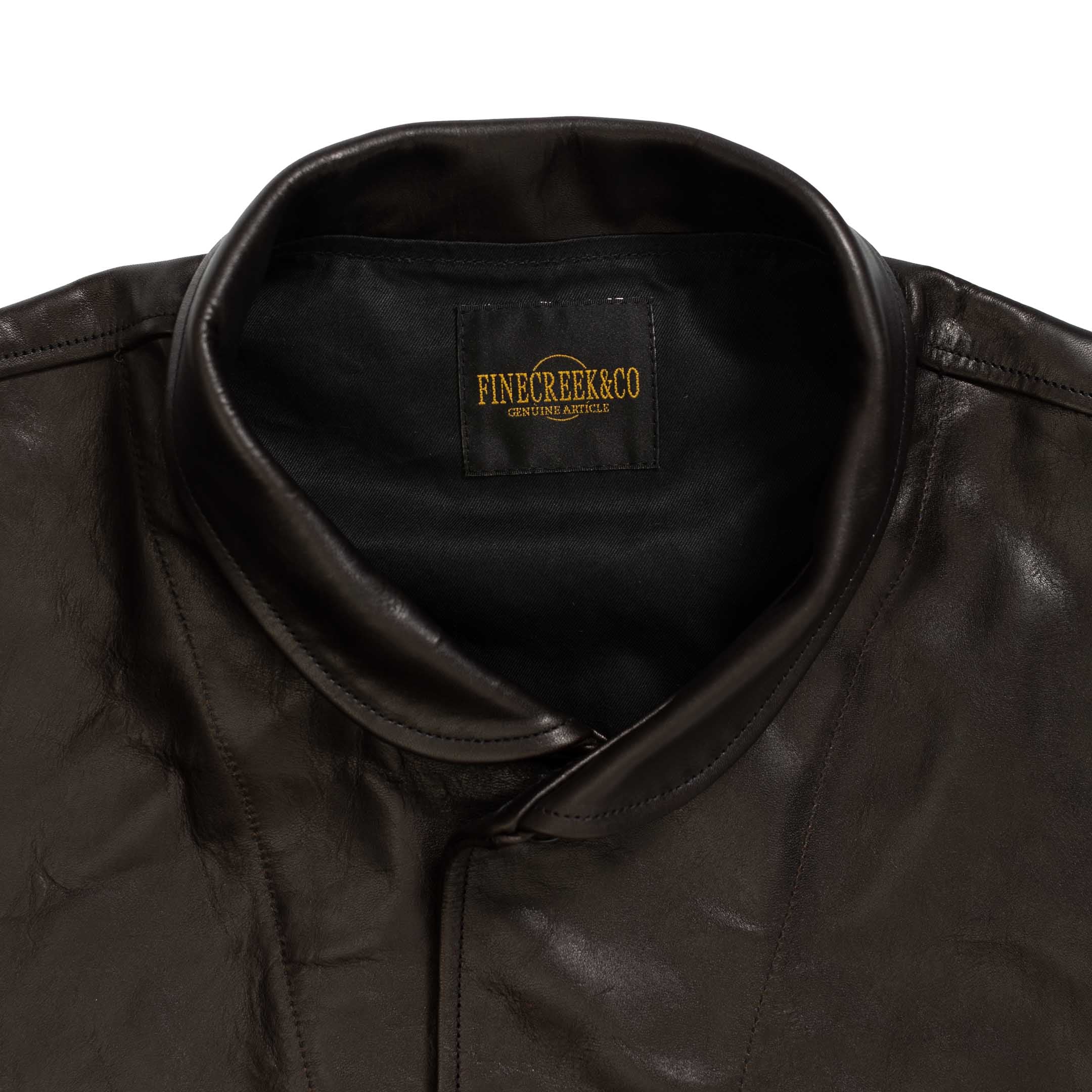Fine Creek Leathers 'Joseph' Horsehide Leather Jacket Black - Image 3