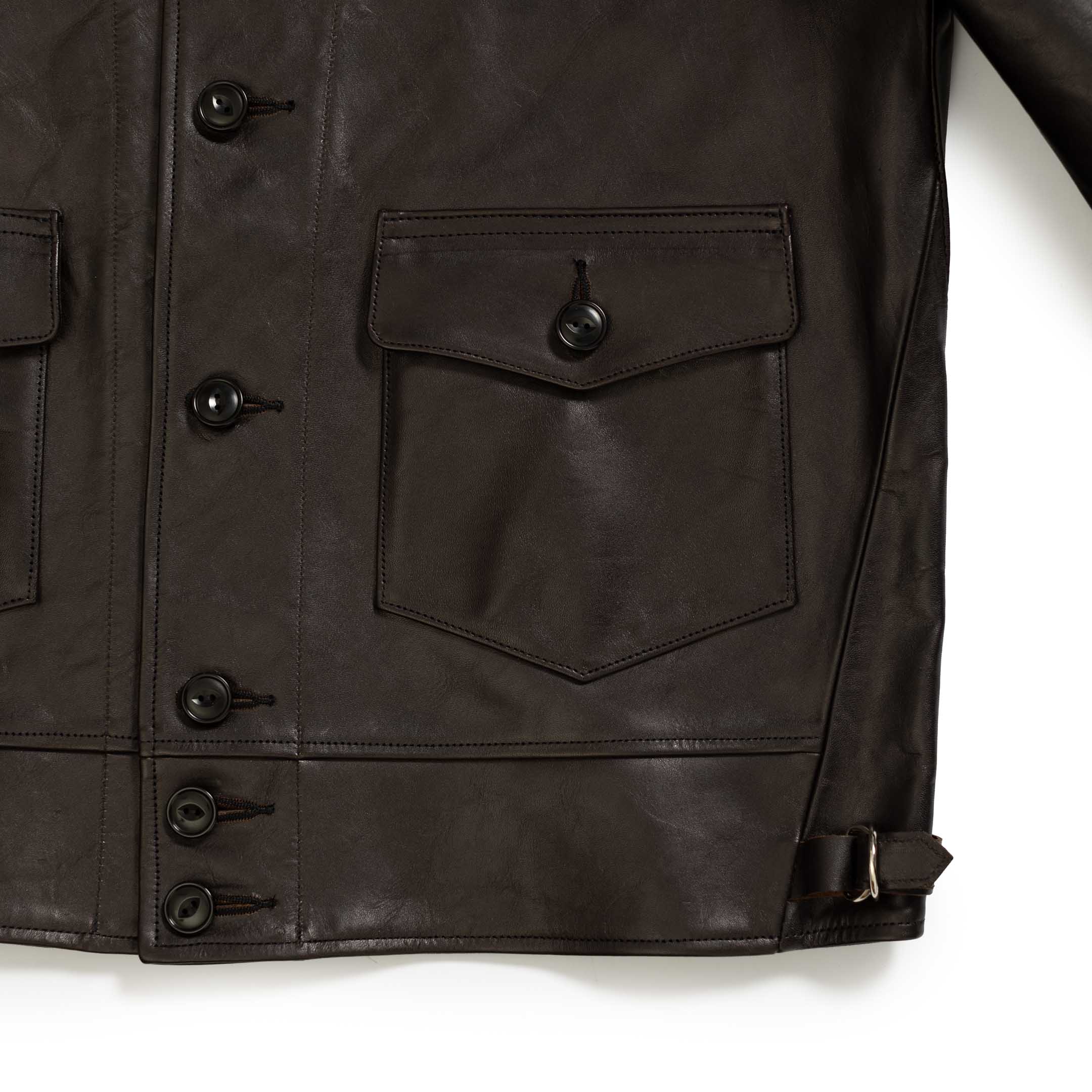 Fine Creek Leathers 'Joseph' Horsehide Leather Jacket Black - Image 5