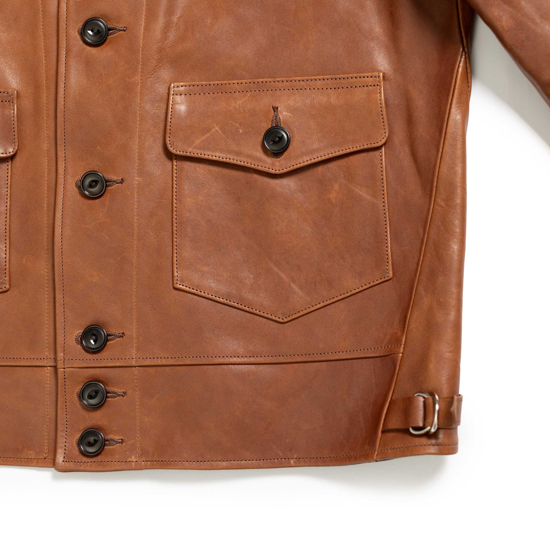 Fine Creek Leathers 'Joseph' Horsehide Leather Jacket Brown - Image 5