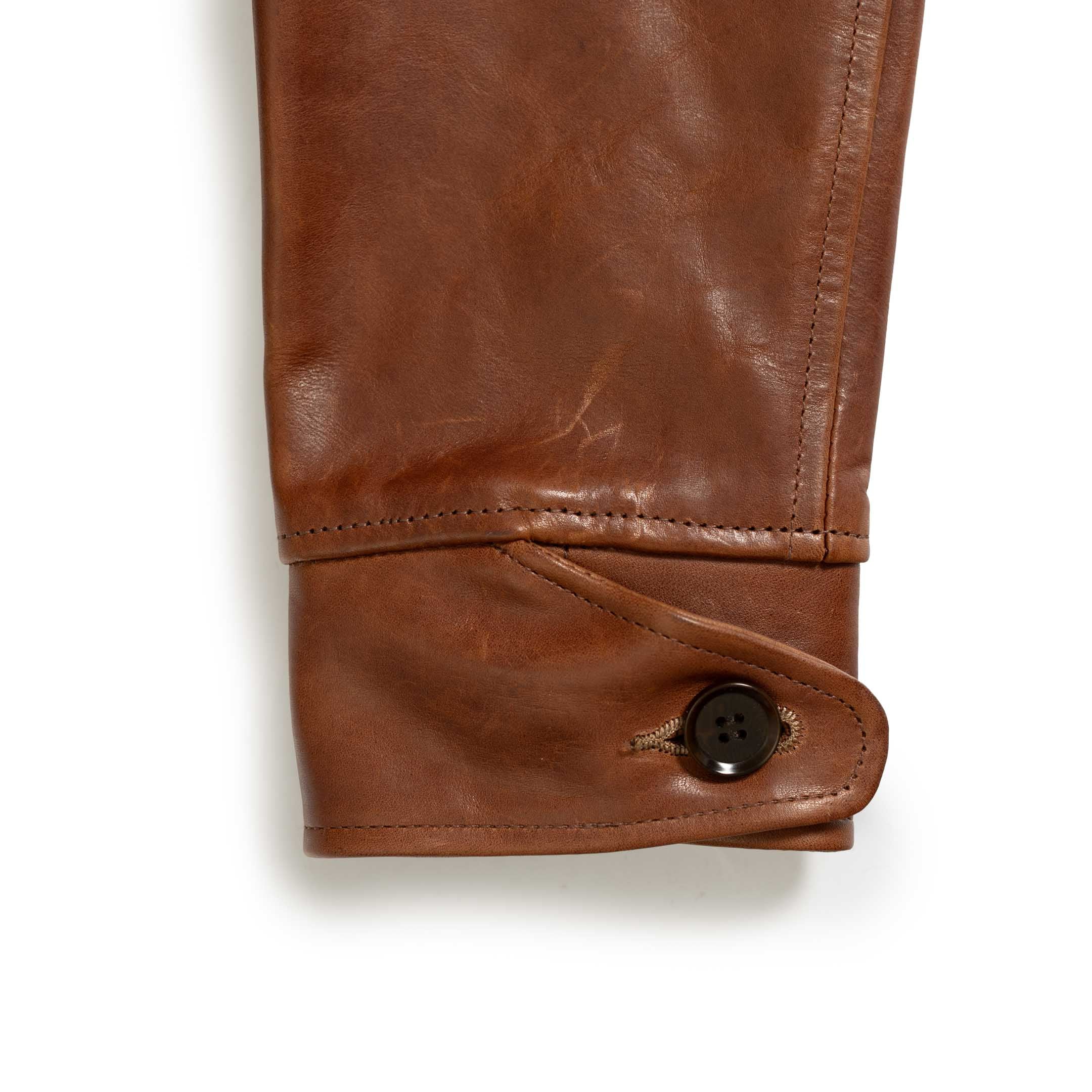 Fine Creek Leathers 'Top Field' Horsehide Leather Jacket Brown - Image 7