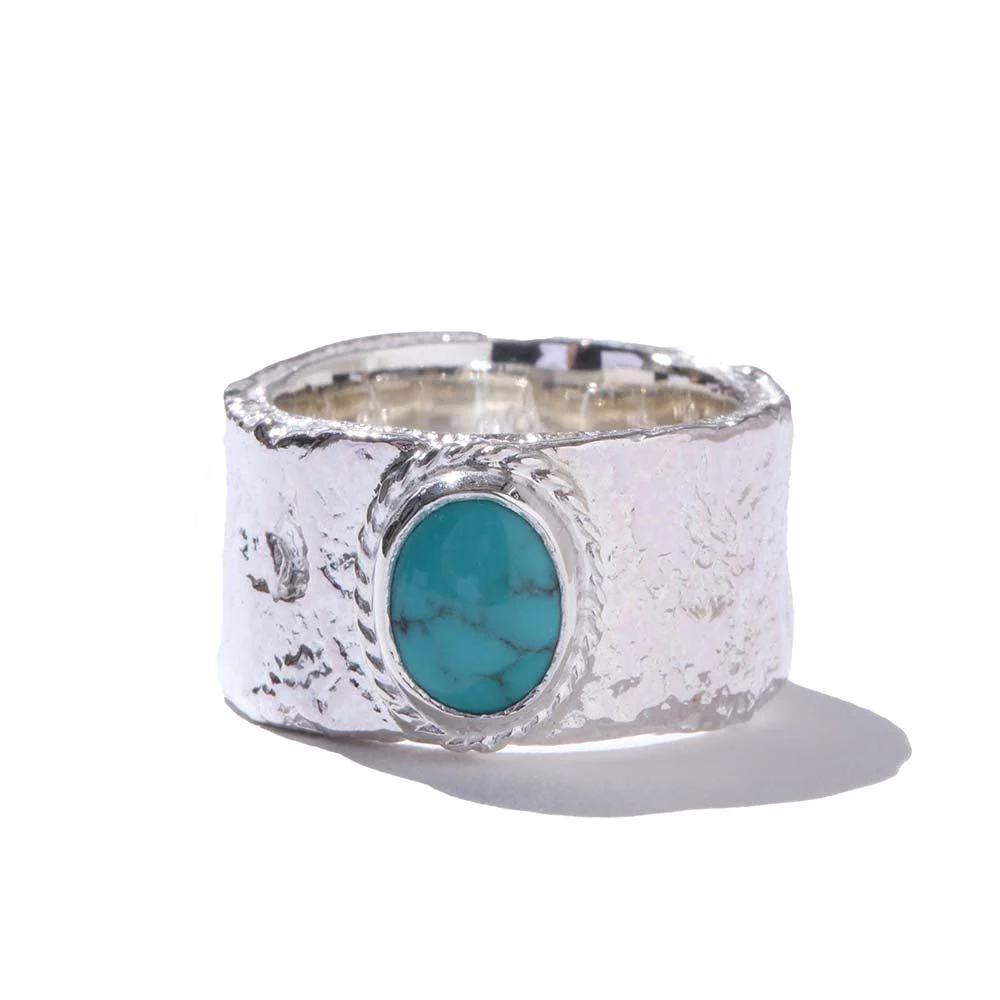 First Arrow's Barerock Ring w/Turquoise (L) (R-040)