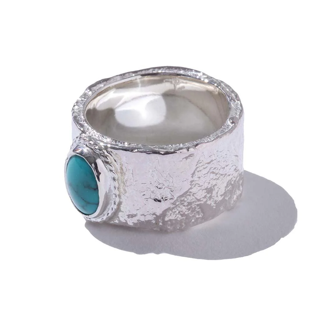 First Arrow's Barerock Ring w/Turquoise (L) (R-040) - Image 3