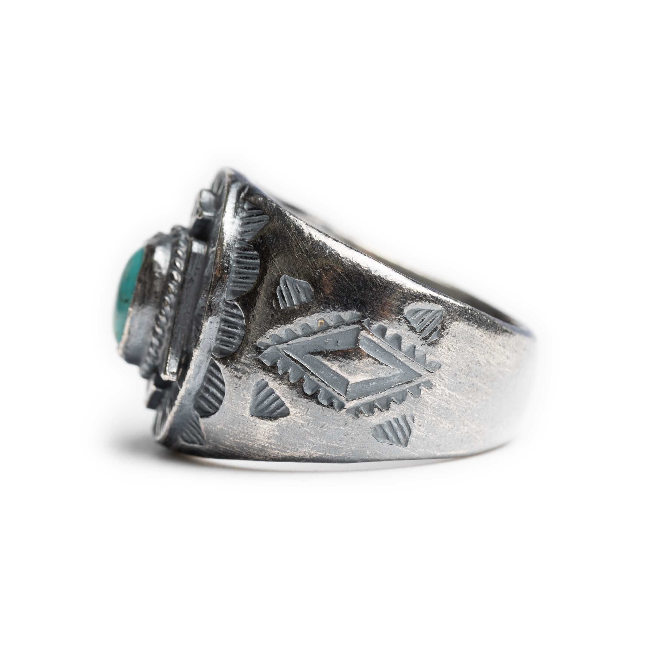 First Arrow's R-135 VFSW Turquoise Stamp Ring - Image 2