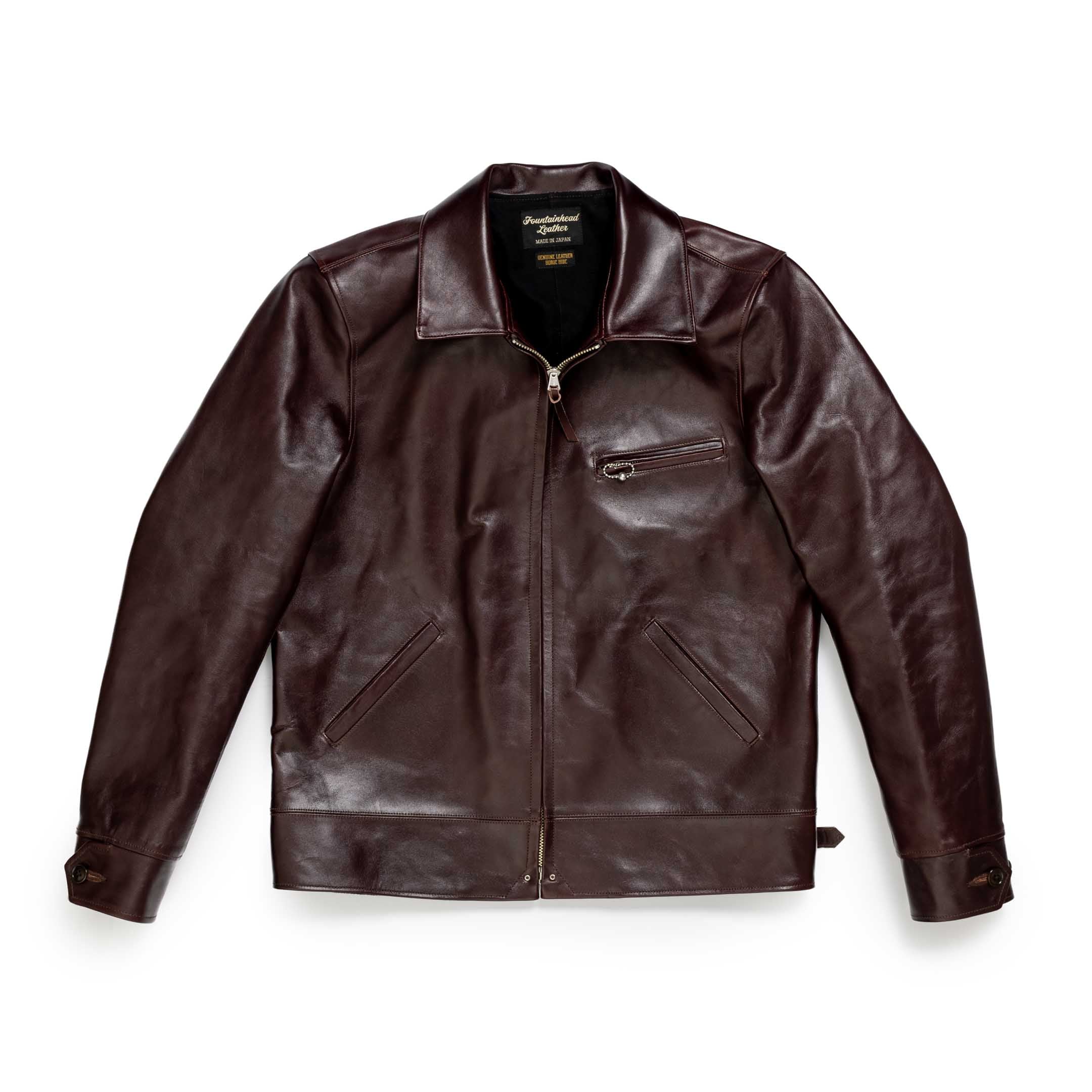 Fountain Head Leathers Alpha Horsehide Leather Jacket Brown - Image 3