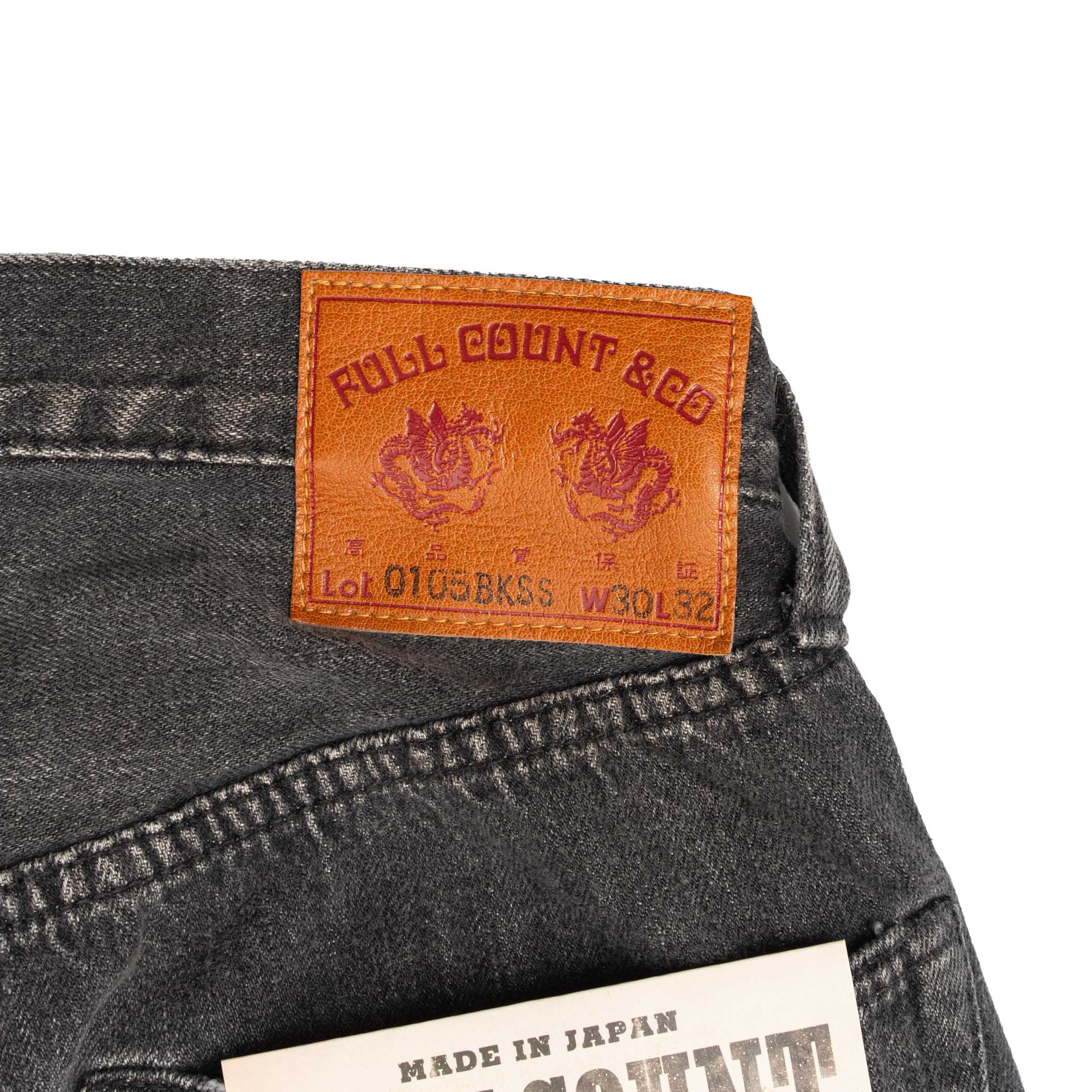 Full Count 0105 'Super Smooth' Dartford Jean Black - Image 7
