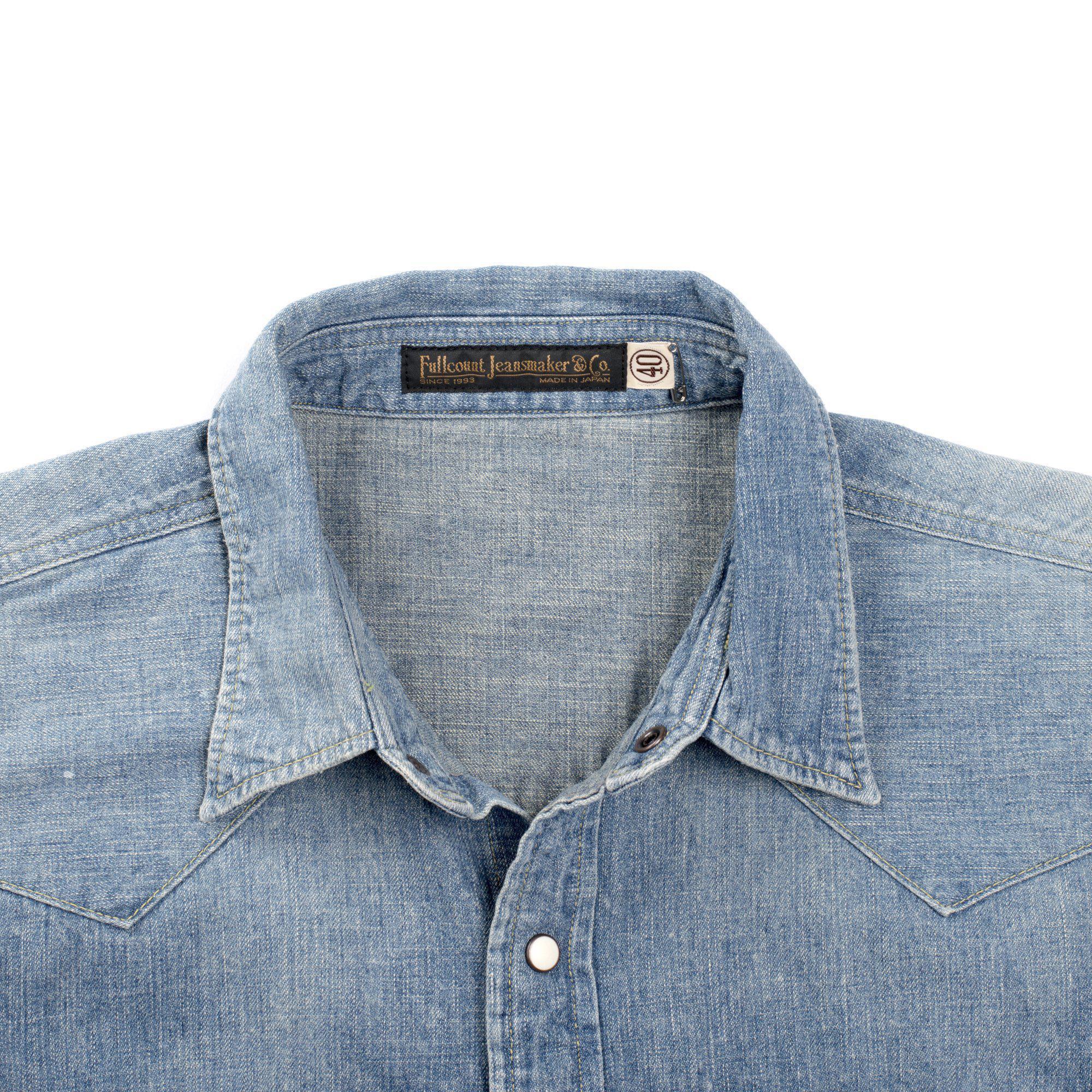 Full Count 4894HW Denim Western Shirt - Image 3