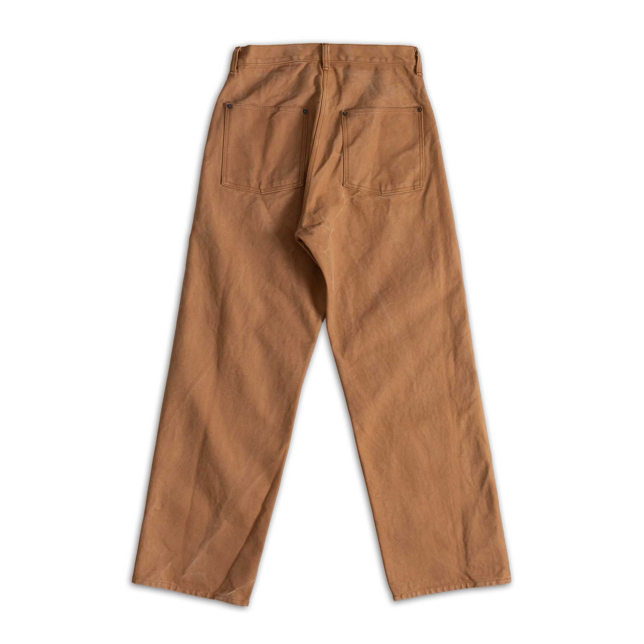 Full Count Persimmon Tannin Dye Heavy Duck Work Pant Brown - Image 2