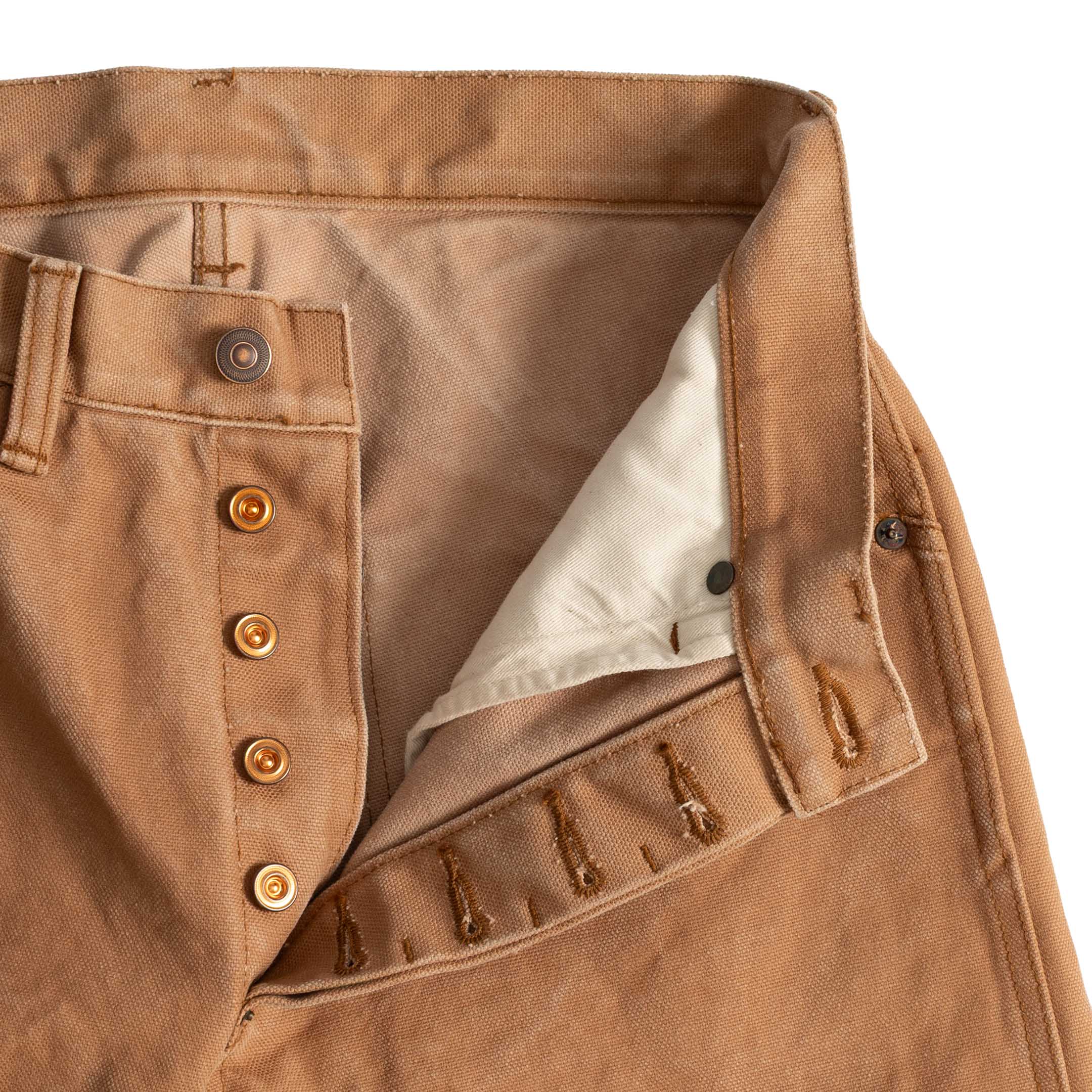 Full Count Persimmon Tannin Dye Heavy Duck Work Pant Brown - Image 4