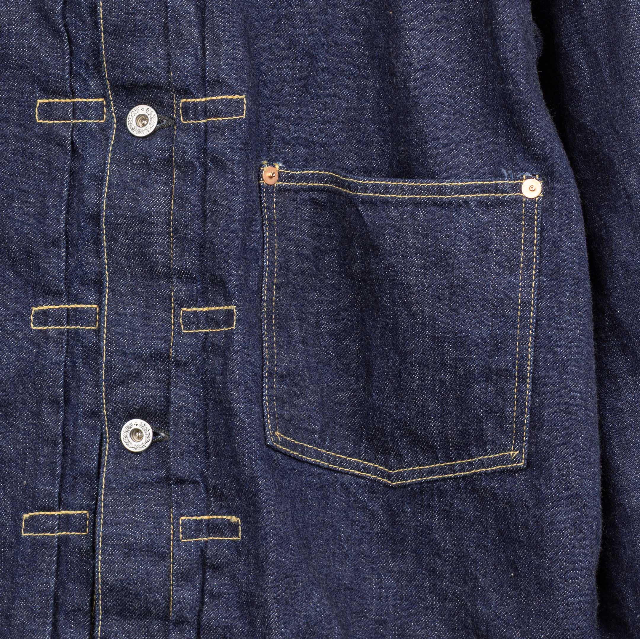 Full Count S2107SSW WWII Model 11.5oz Denim Jacket Indigo - Image 3