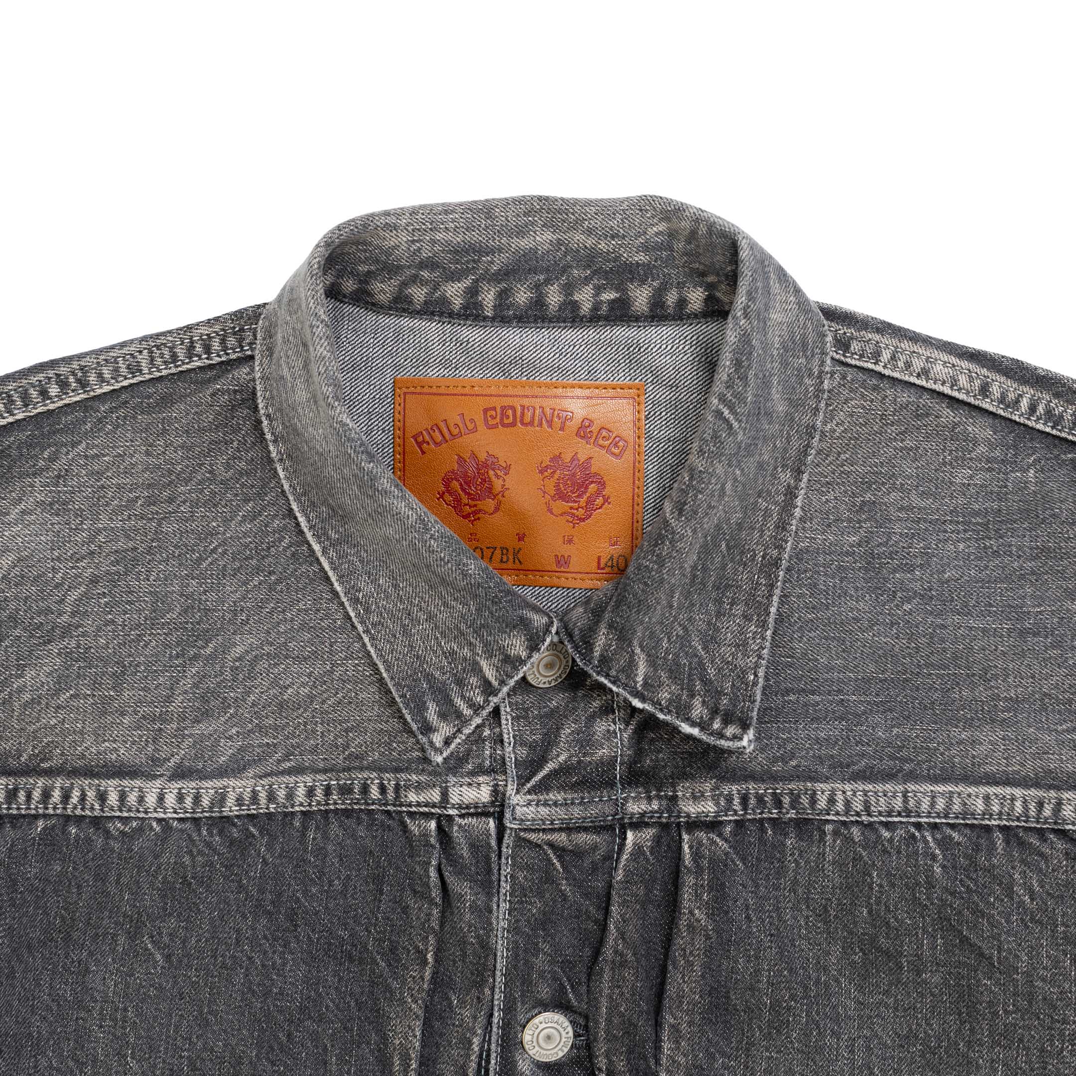 Full Count Type 1 Denim Jacket Dartford Black - Image 7