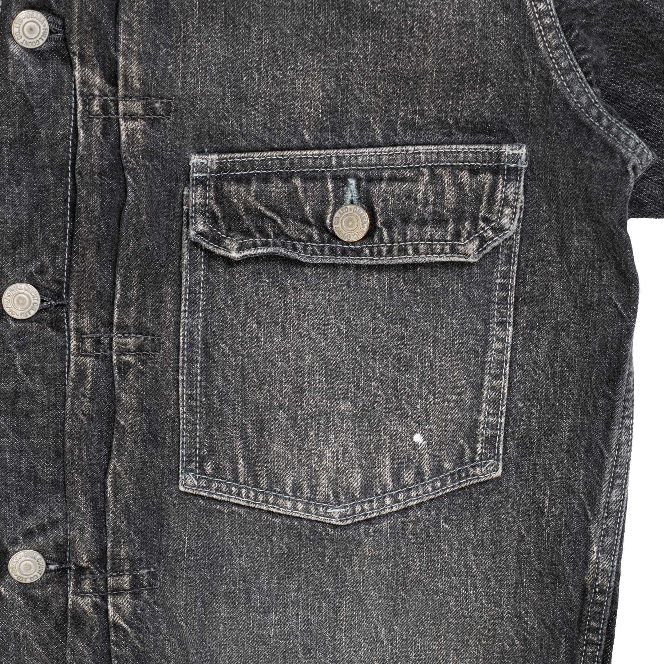 Full Count Type 1 Denim Jacket Dartford Black - Image 8