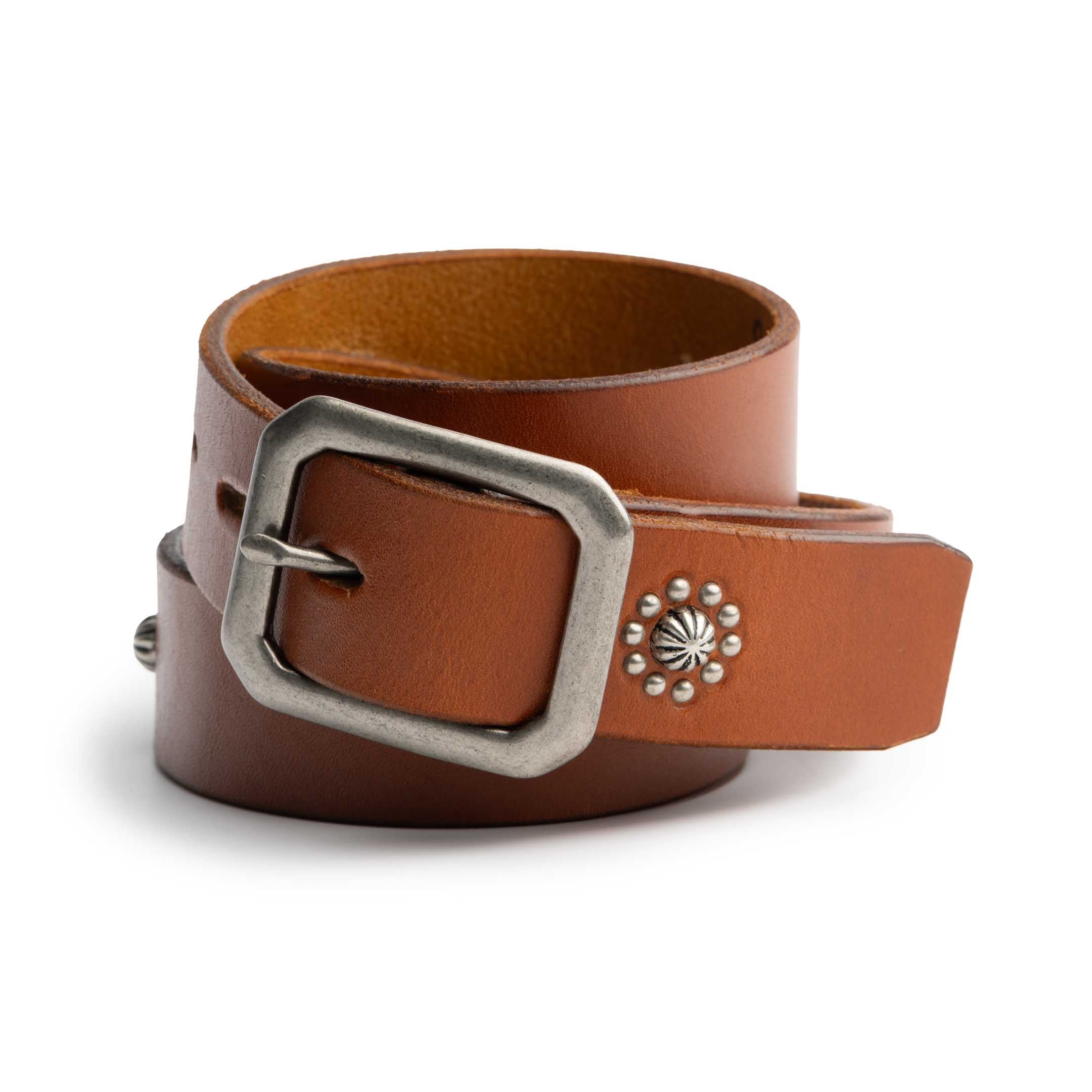 Full Count Zip Stevenson Umbrella Stud Belt HTC Brown