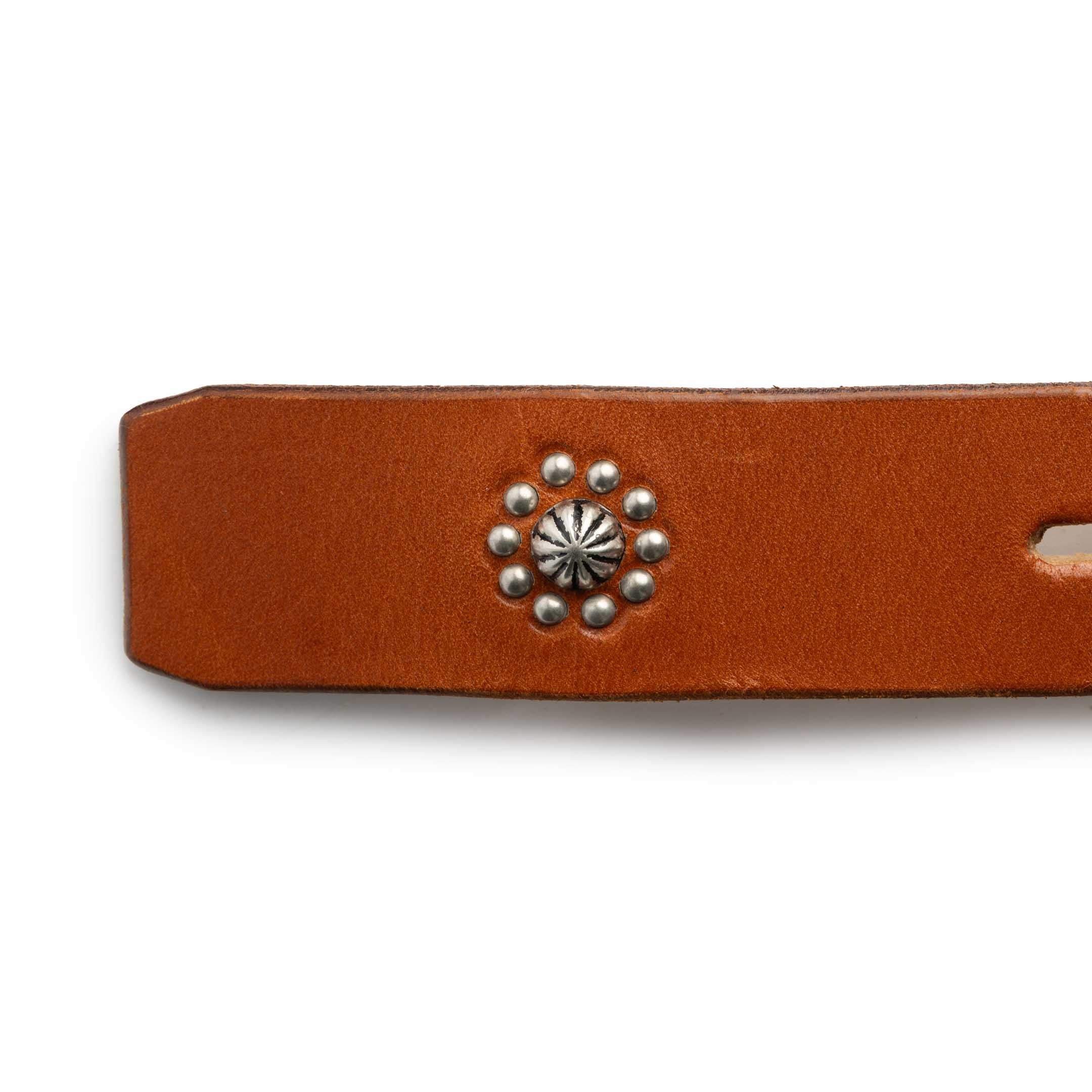 Full Count Zip Stevenson Umbrella Stud Belt HTC Brown - Image 3
