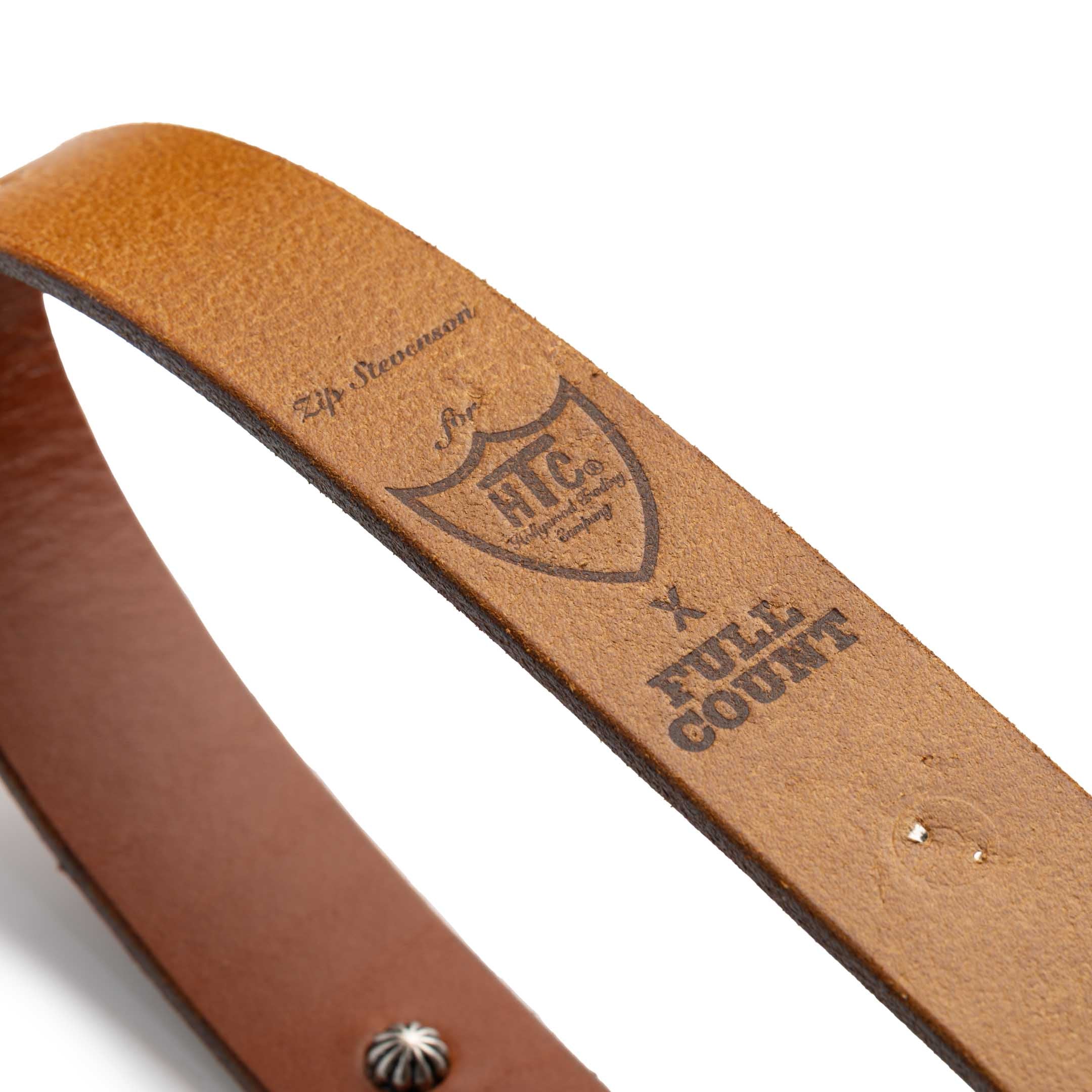 Full Count Zip Stevenson Umbrella Stud Belt HTC Brown - Image 4