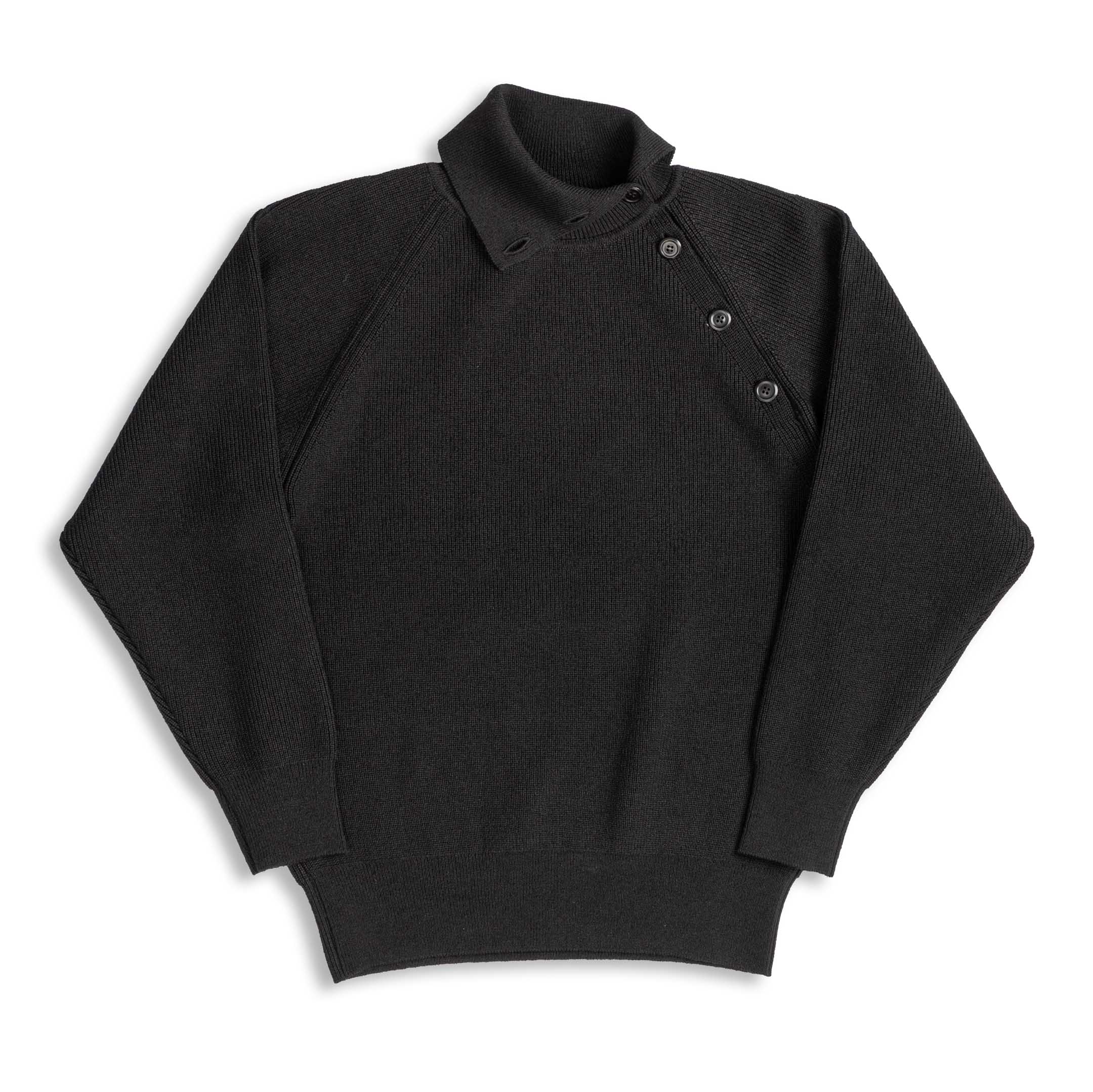 Haversack 10G Single Rib High Neck Sweater Black