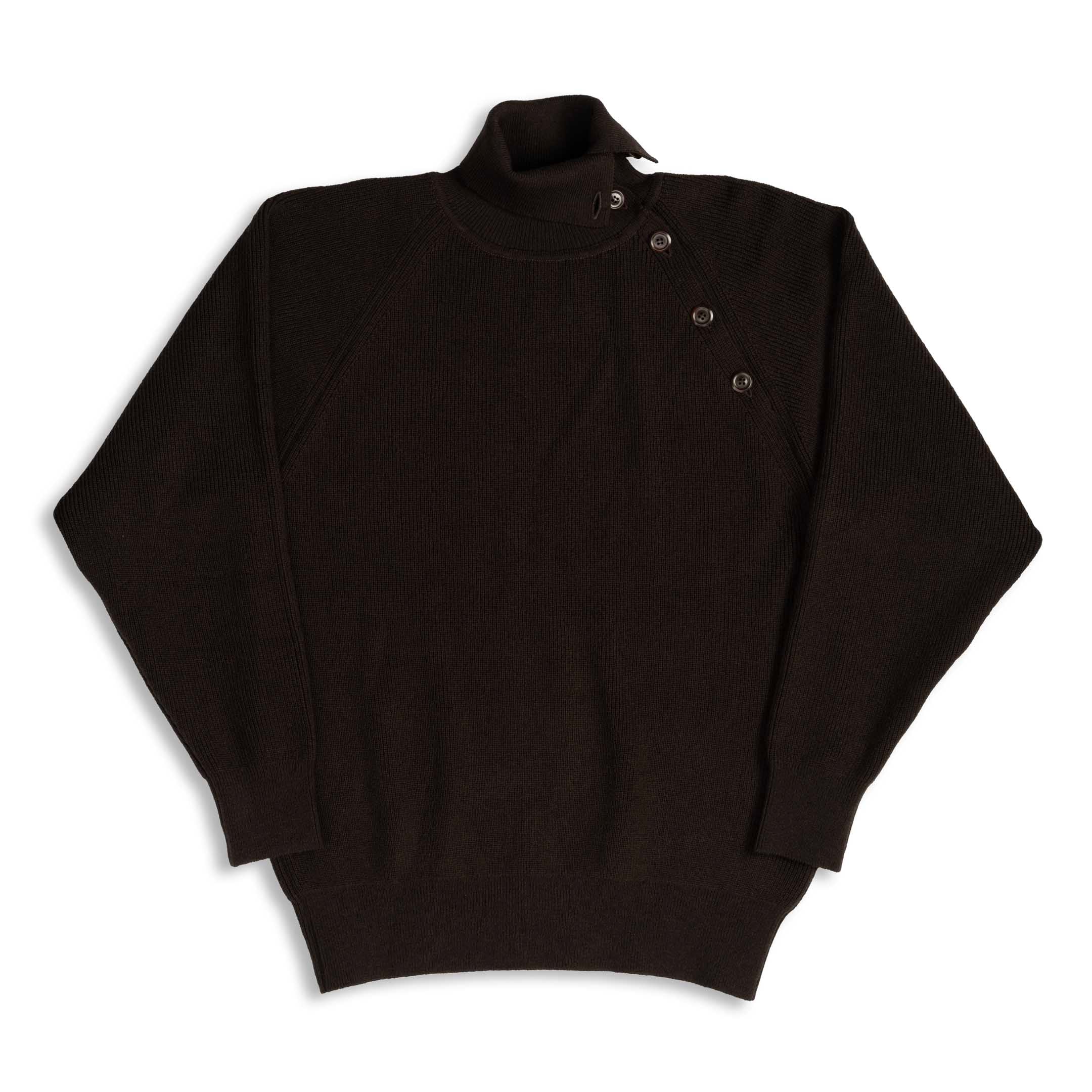Haversack 10G Single Rib High Neck Sweater Brown