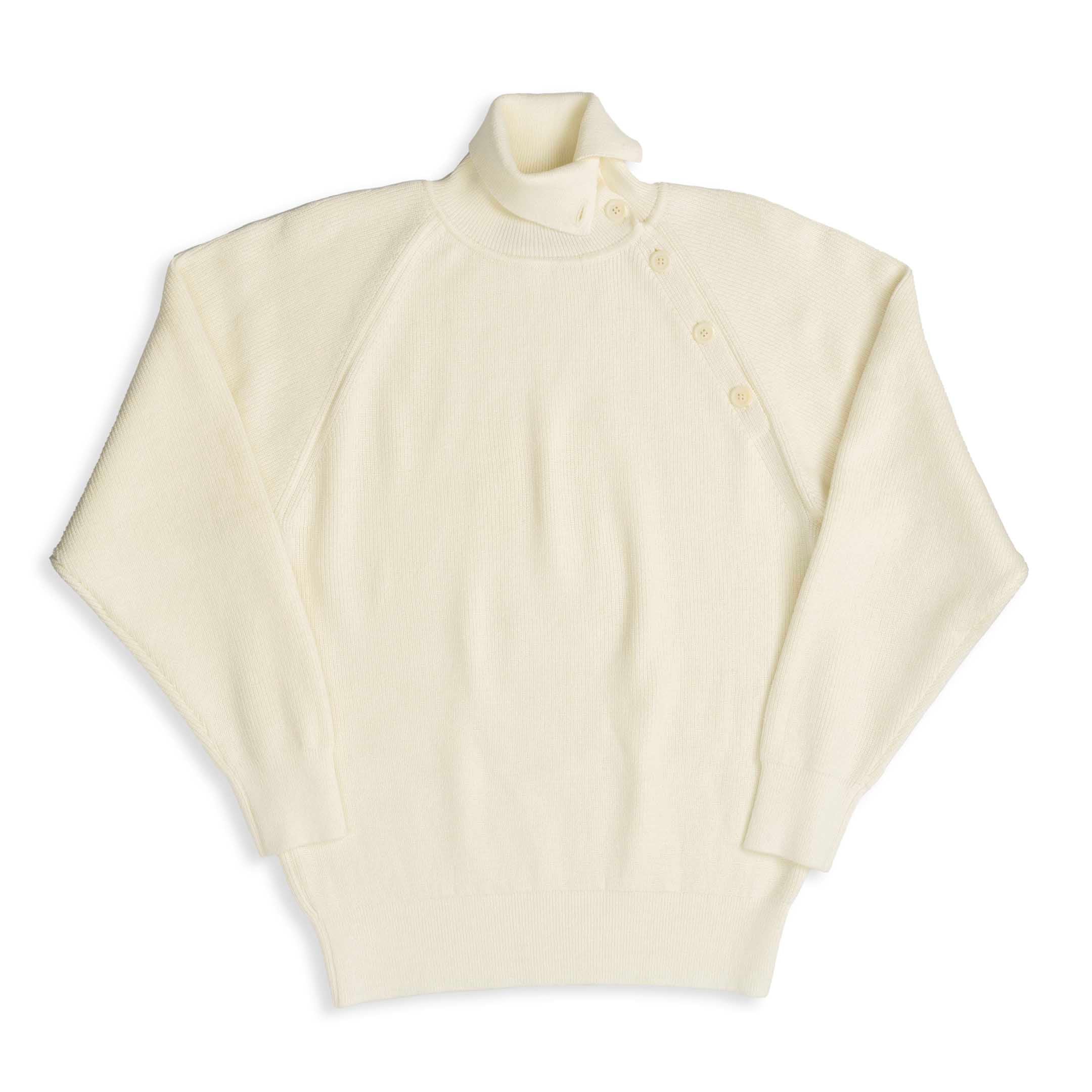 Haversack 10G Single Rib High Neck Sweater Ivory