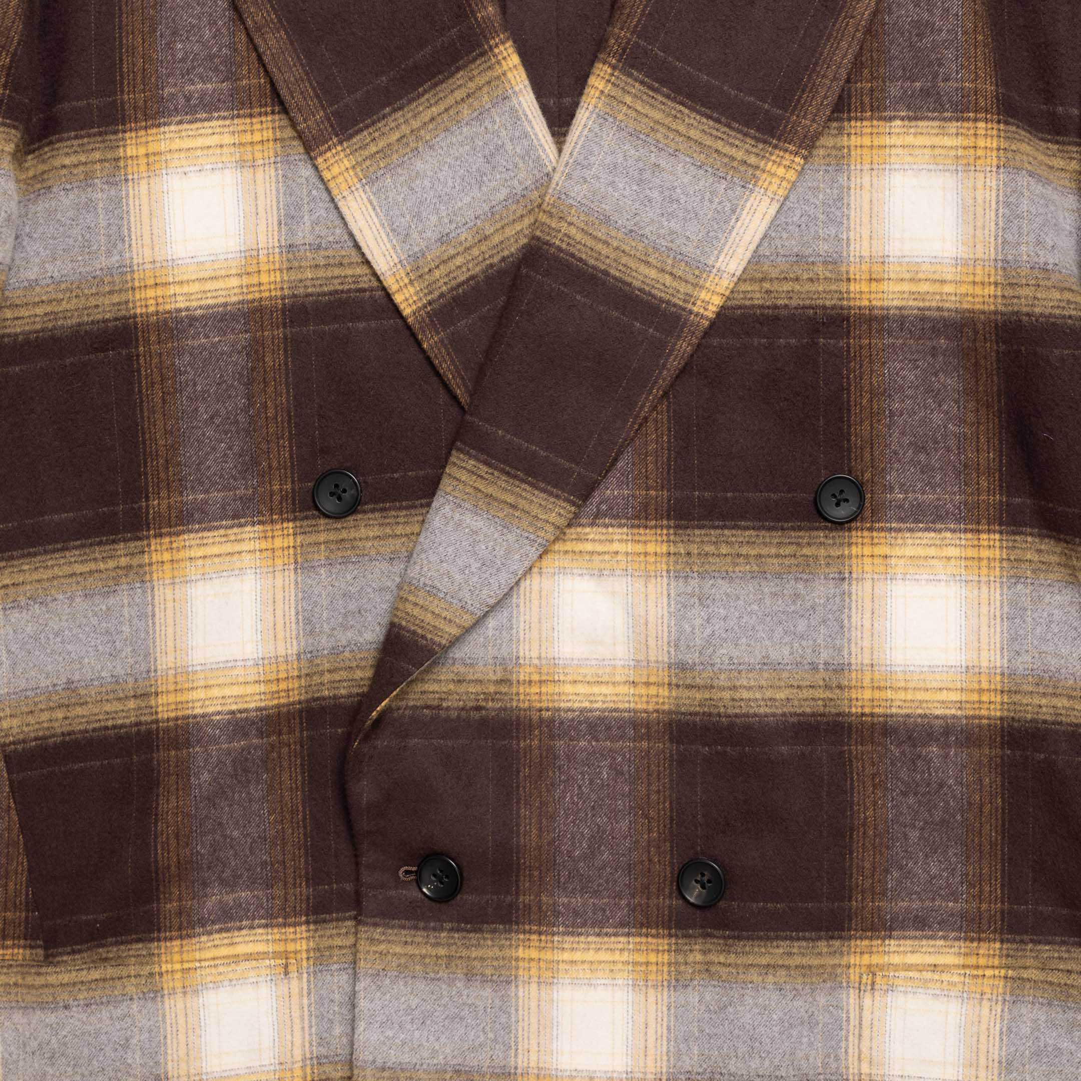 Haversack Double Breasted Jacket Ombre Check Brown - Image 3