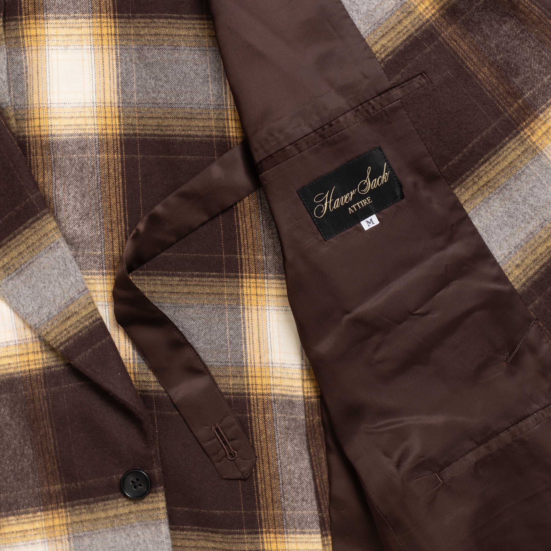Haversack Double Breasted Jacket Ombre Check Brown - Image 5