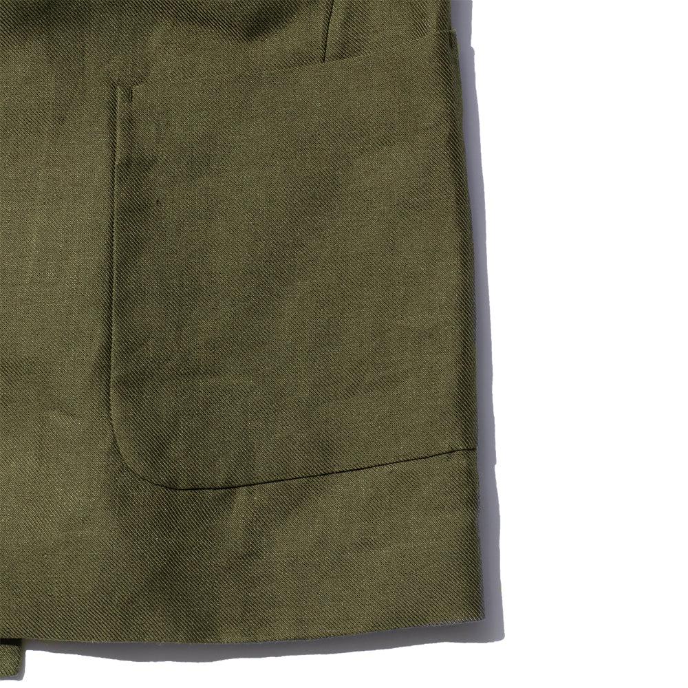 Haversack Double Breasted Linen Jacket Green - Image 4